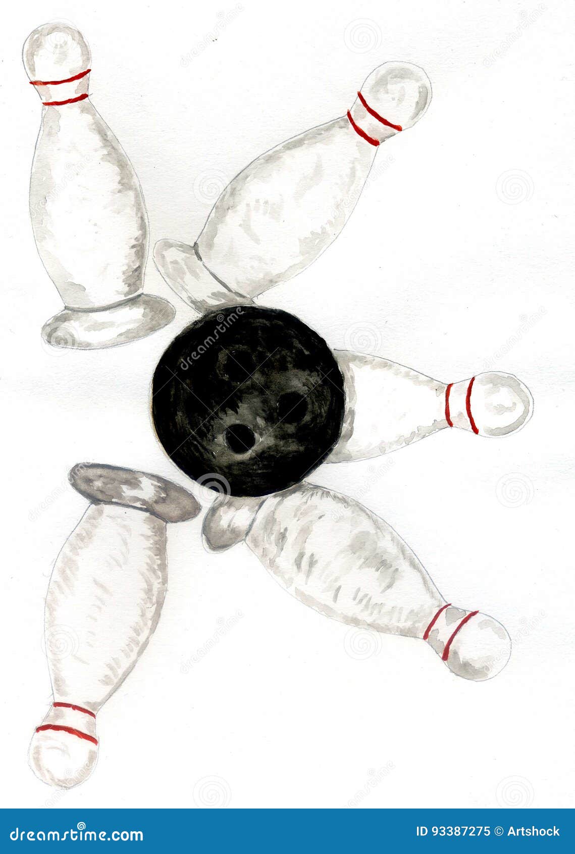 Bowling Ball Sketch stock illustration. Illustration of leisure 93387275