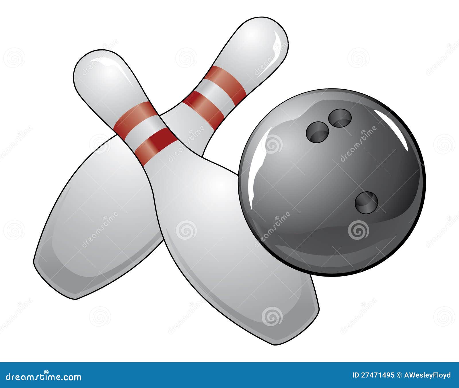 bowling ball with two pins