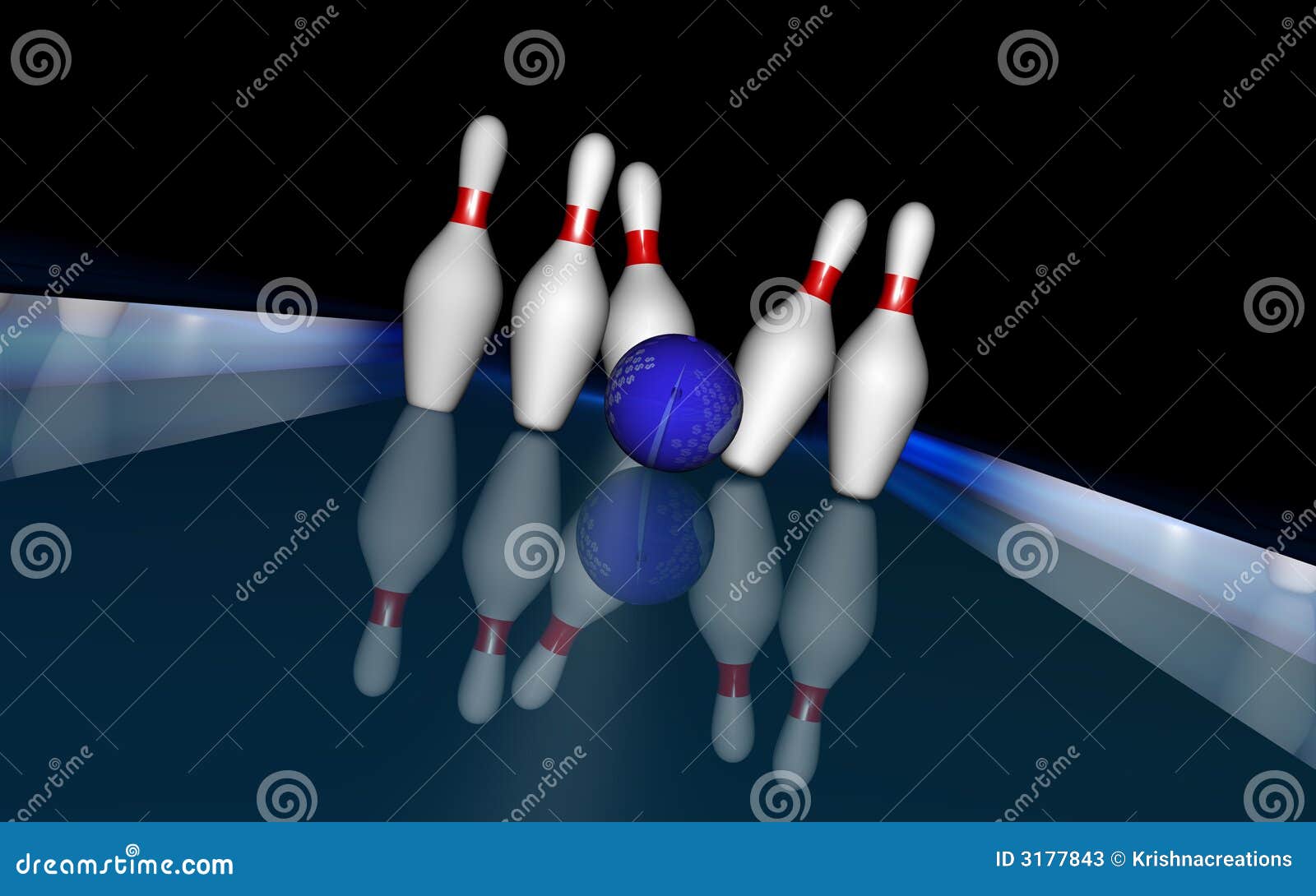 Bowling on a blue plane4 stock illustration. Illustration of hobbies