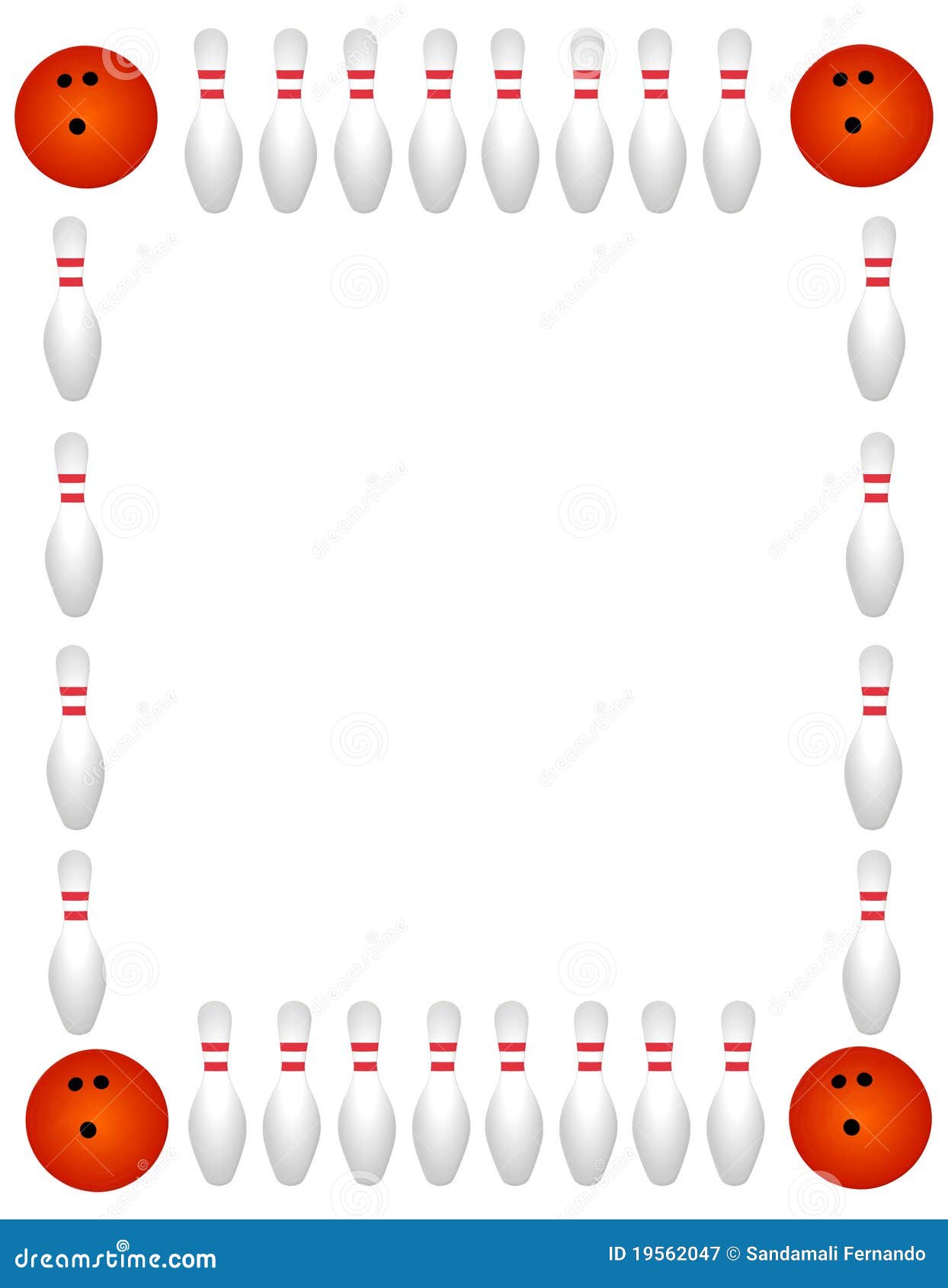 Bowling Border / Frame Vector Illustration 19562058