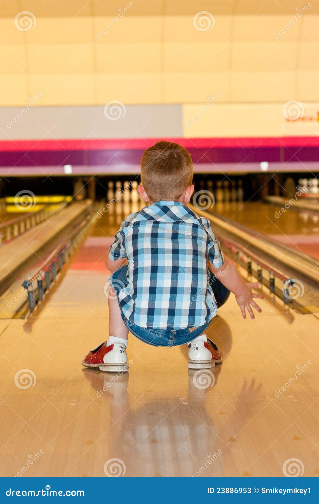 Bowling boy stock image. Image of shouting, floor, ball 23886953