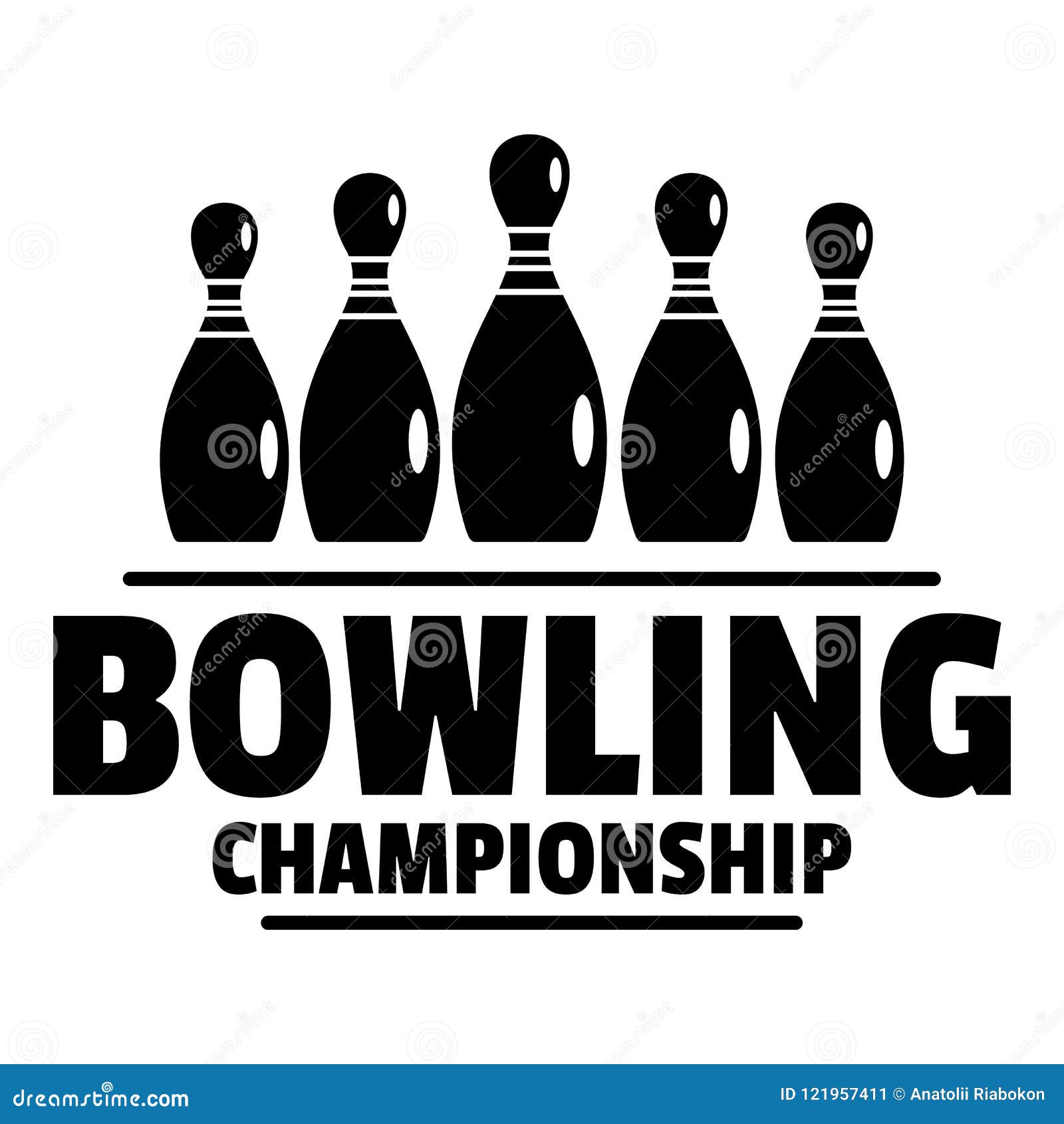 Bowling Championship Emblem. Bowling Logo. Skittles And Ball. Cartoon ...