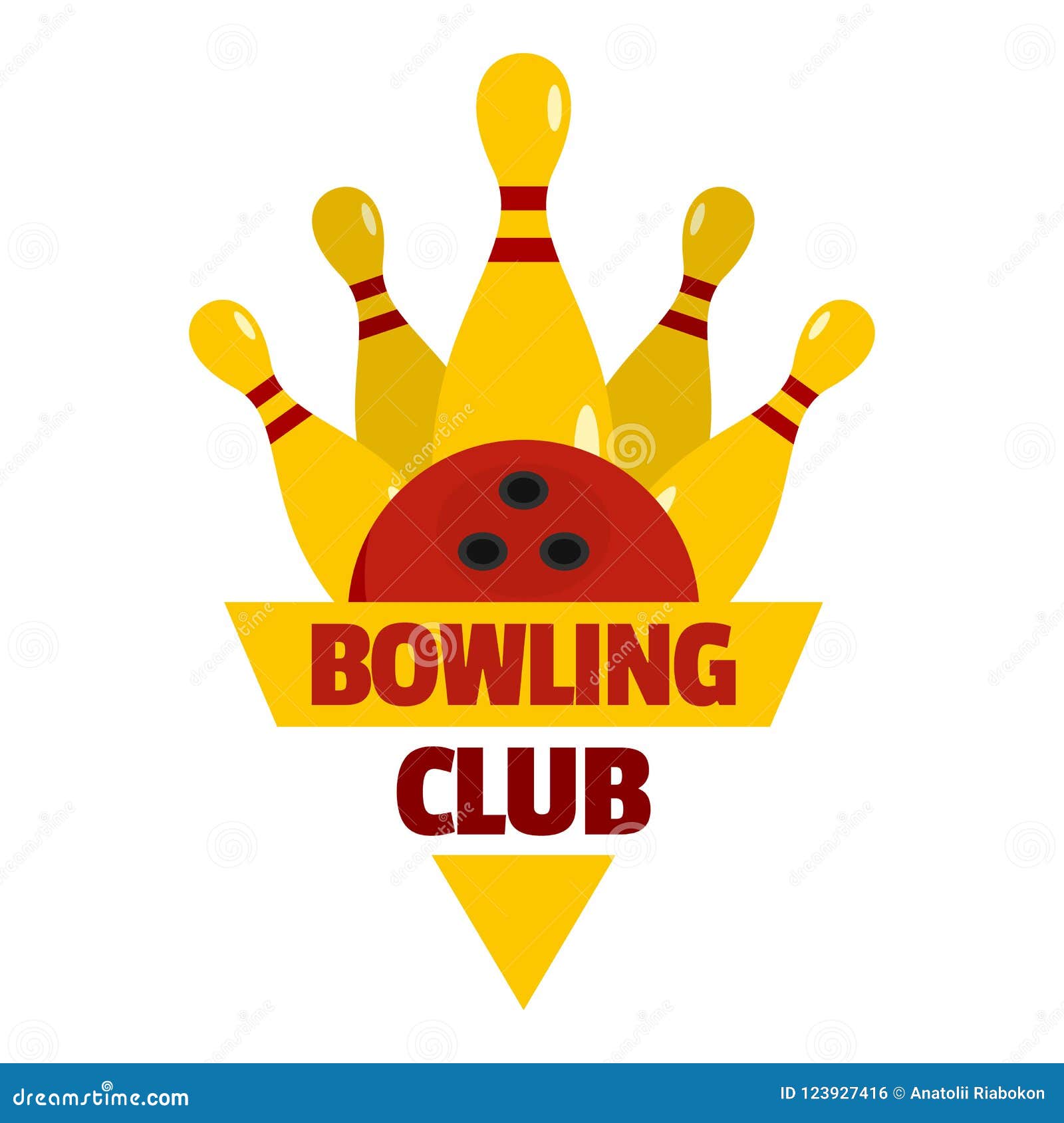 Bowling Competition Logo, Flat Style Stock Illustration - Illustration ...