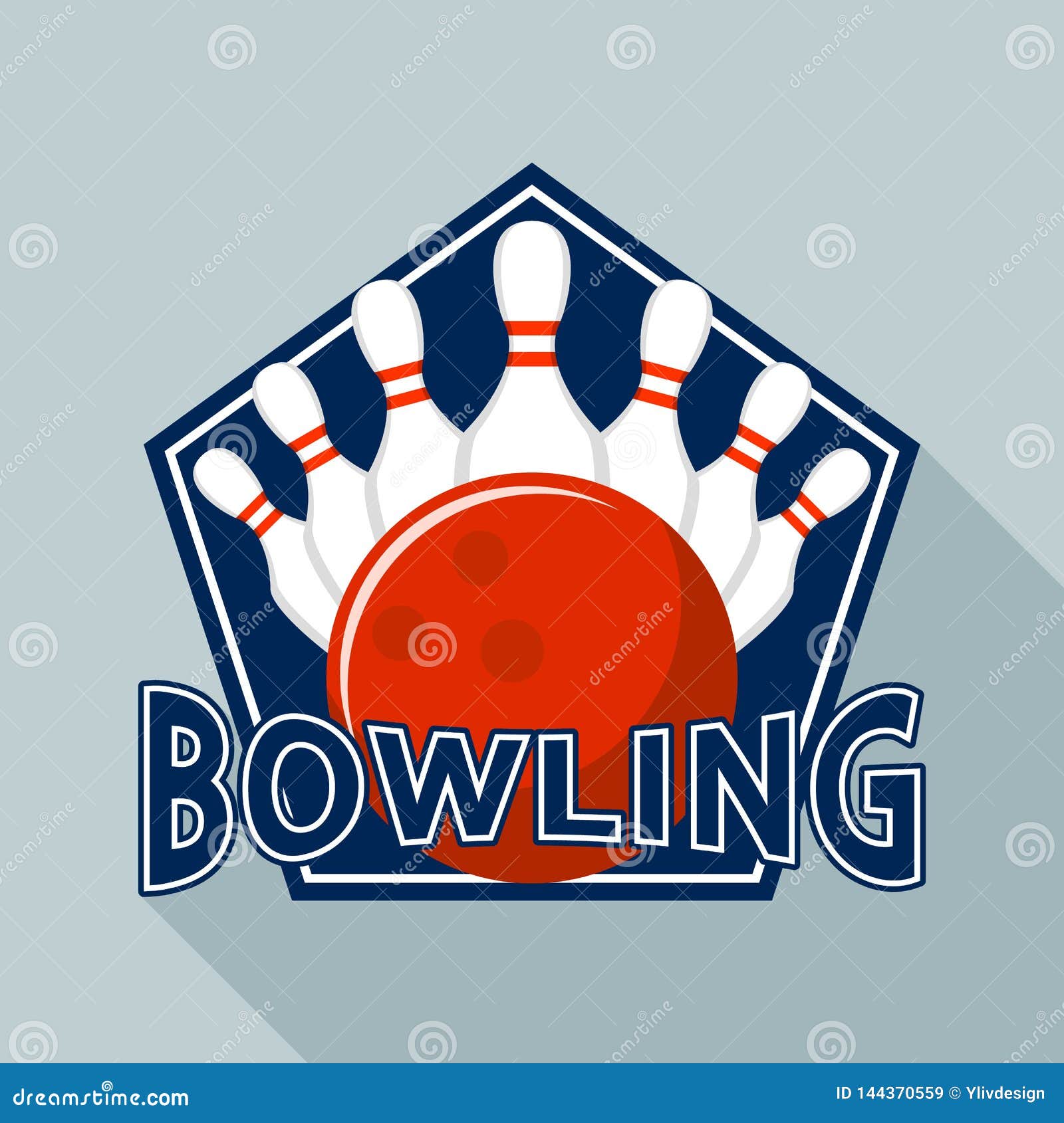 Bowling Equipment Logo, Flat Style Stock Vector - Illustration of ...