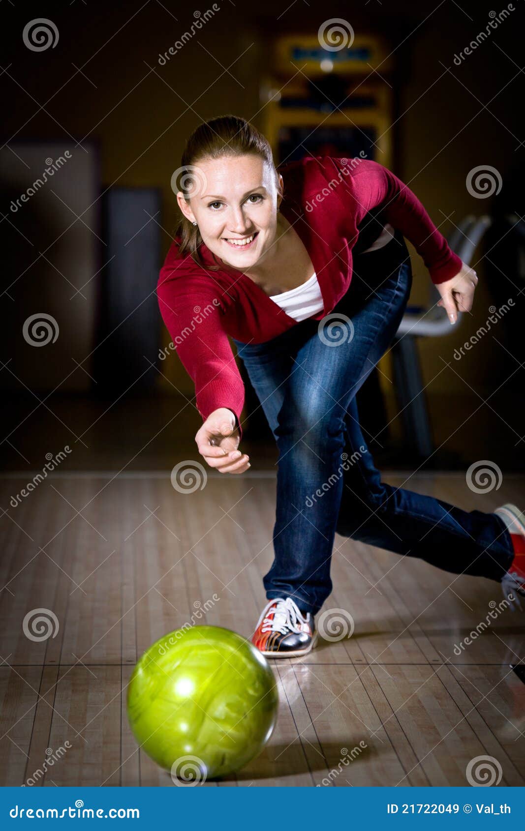 Bowling girl stock image. Image of woman, adult, bowl 21722049
