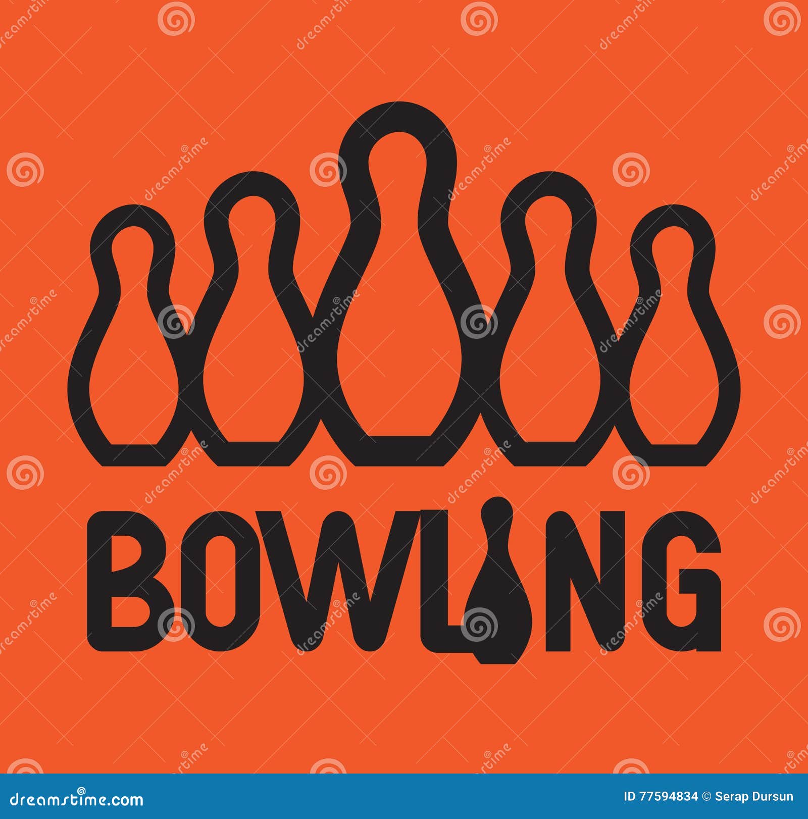 Bowling Logo Design stock vector. Illustration of business 77594834