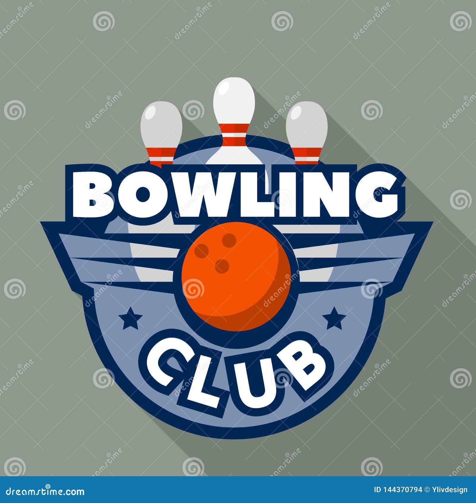 Bowling Modern Club Logo, Flat Style Stock Vector - Illustration of ...