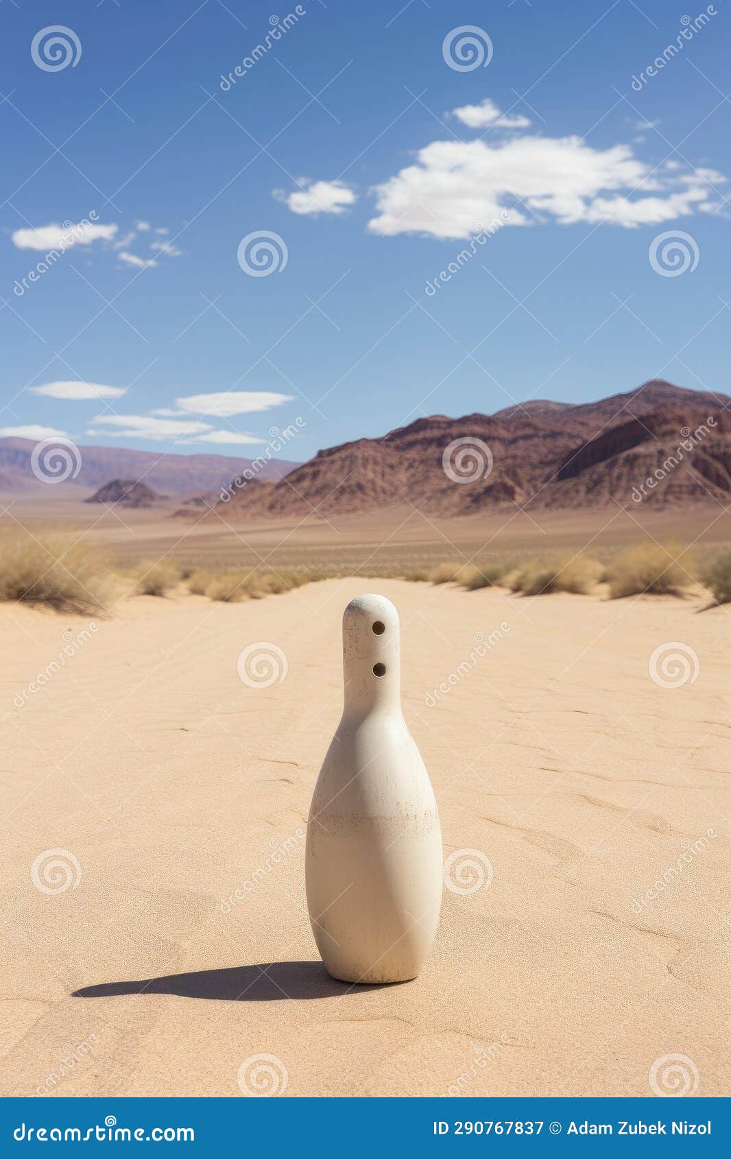 A Bowling Pin in the Desert Stock Illustration Illustration of