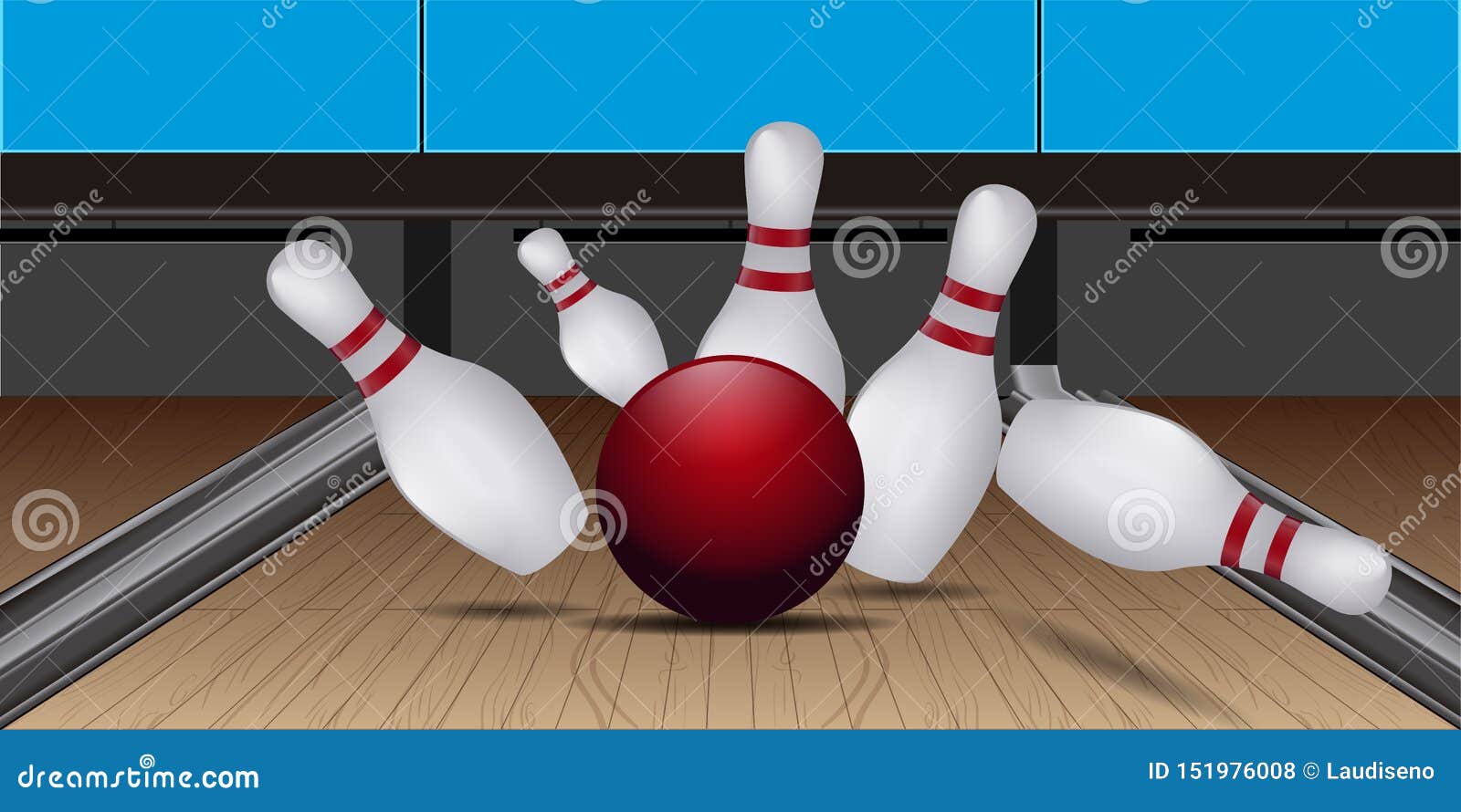Download Bowling Pins And Shoes On A Lane Stock Vector ...