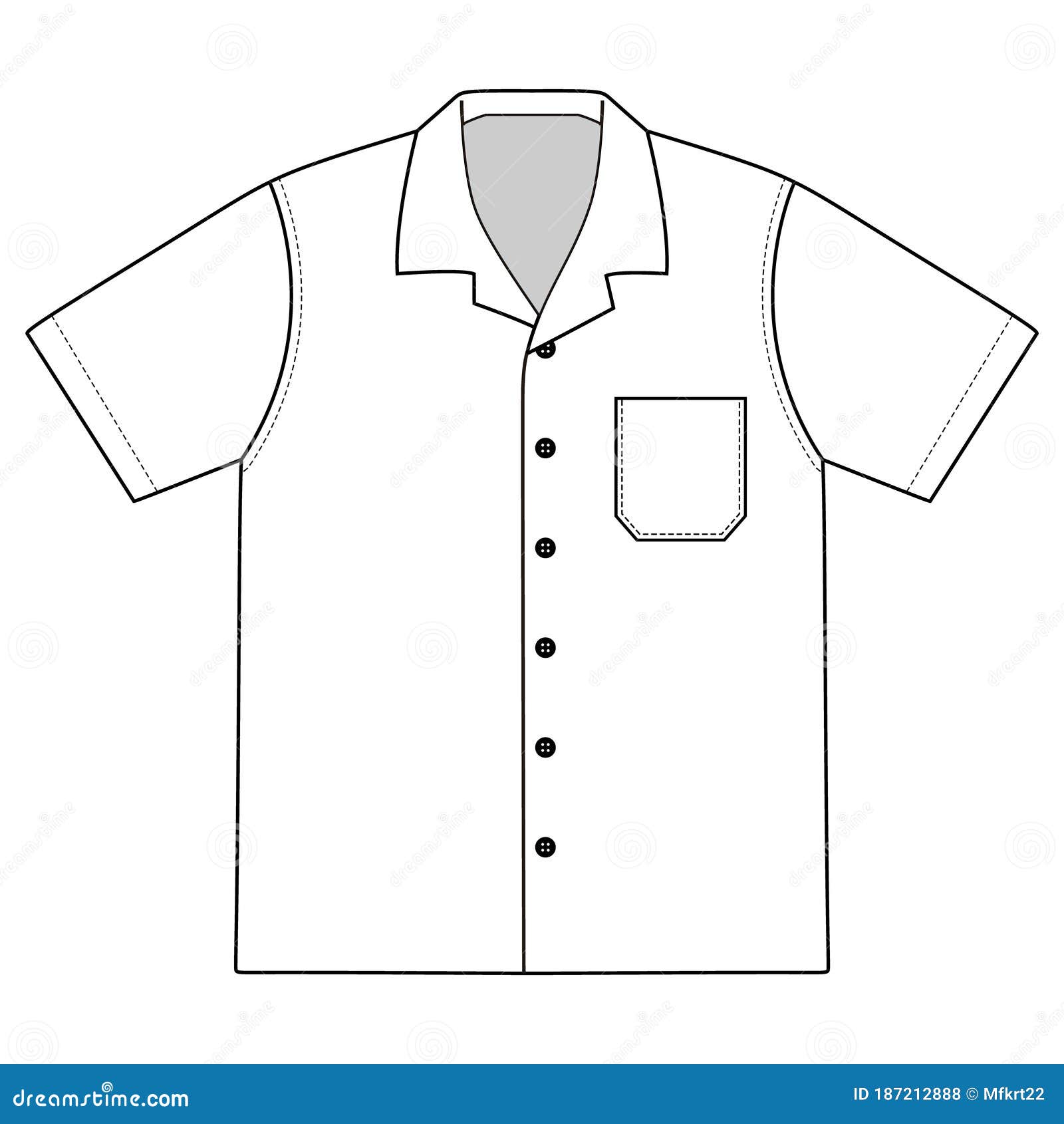 Download Bowling Shirt Vector Outline Template Stock Vector ...