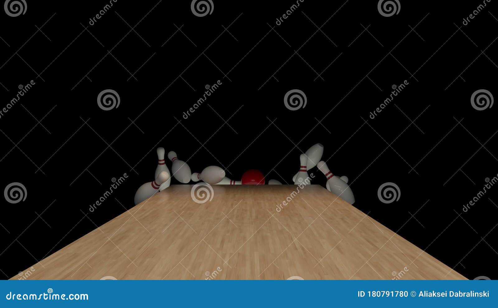 Bowling Strike in Slow Motion on Alpha Channel Stock Footage Video of