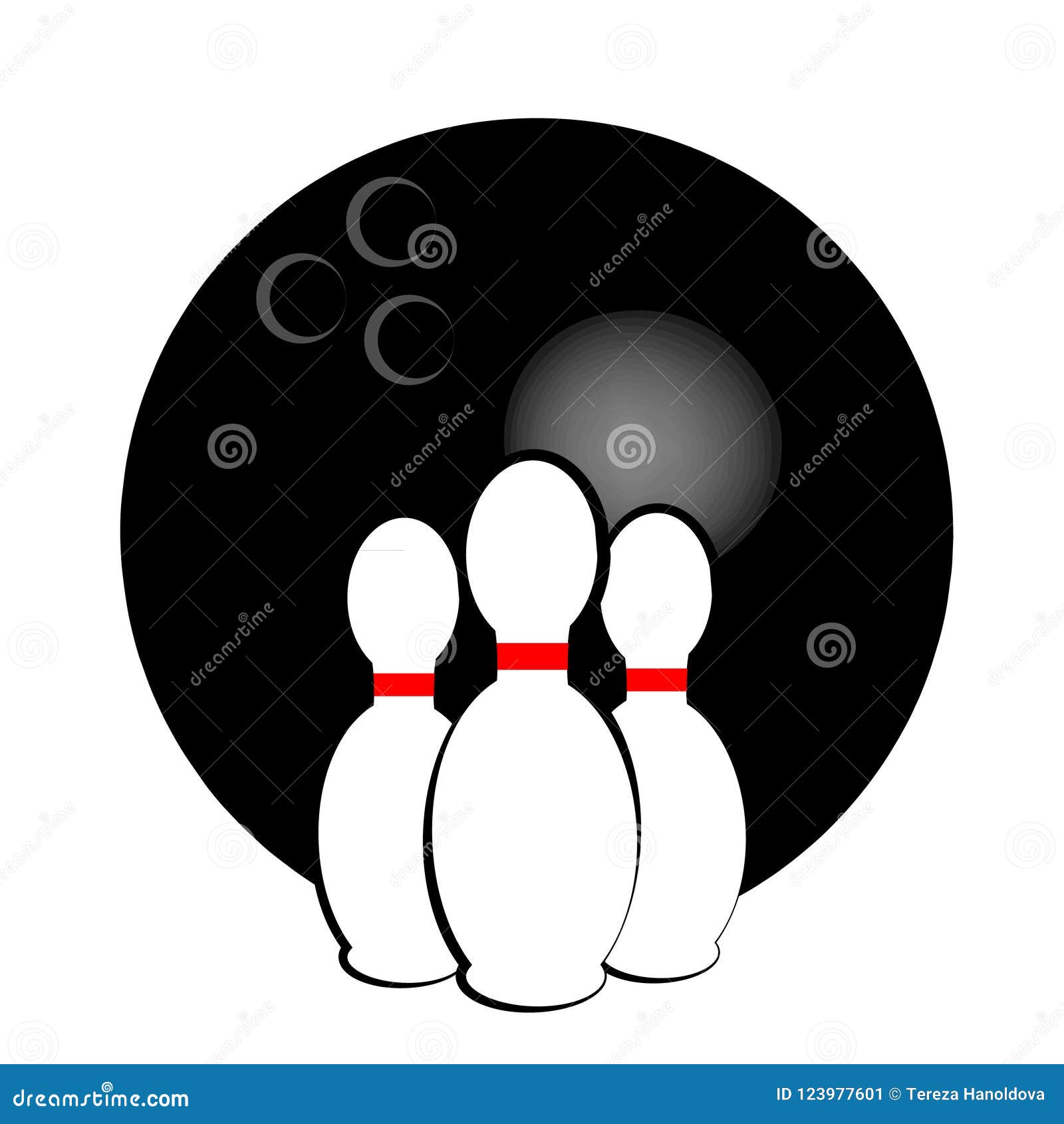 Bowling Symbol Isolated on White Background. Vector Illustration. Stock