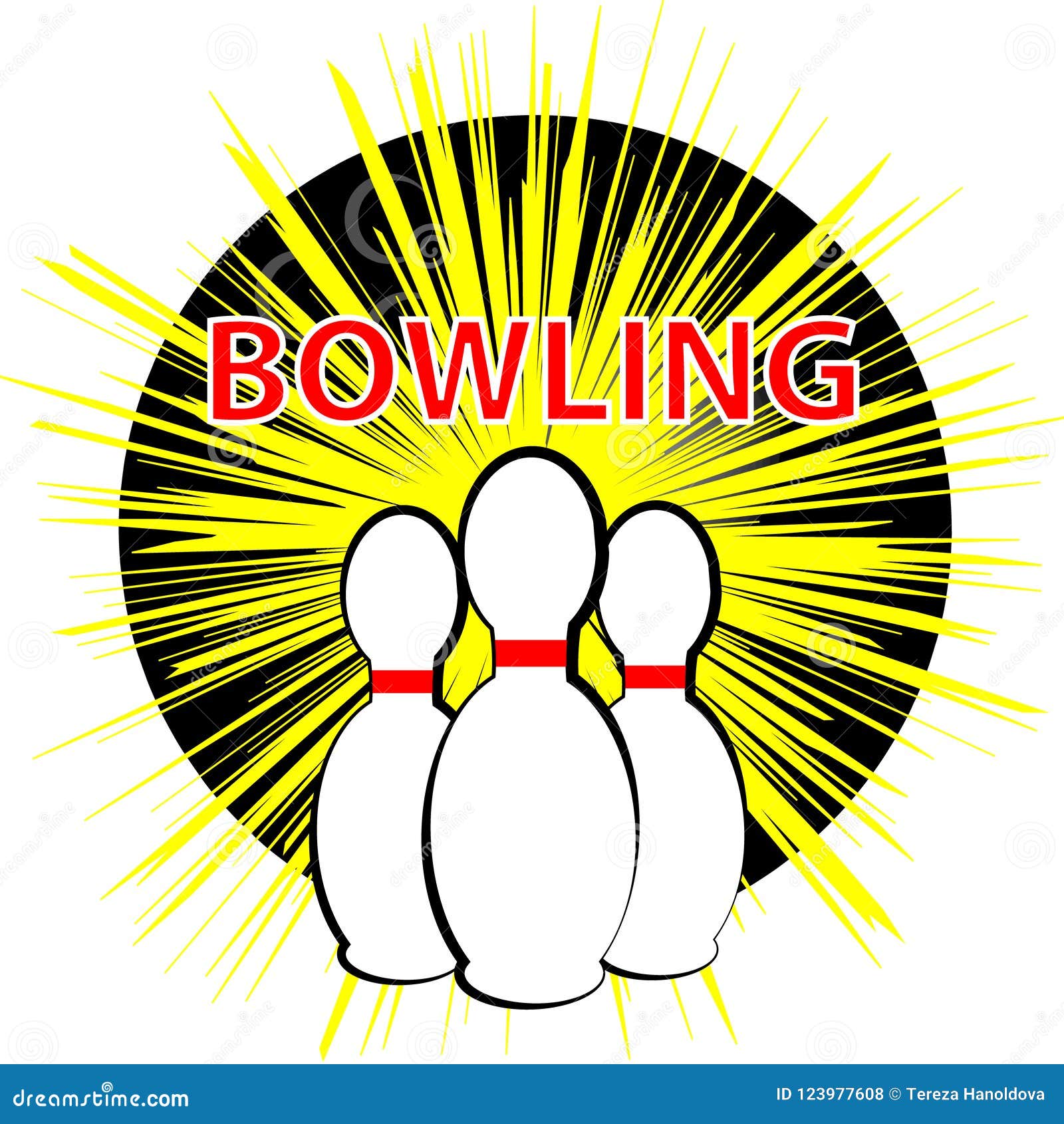 Bowling Symbol Isolated on White Background. Vector Illustration. Stock