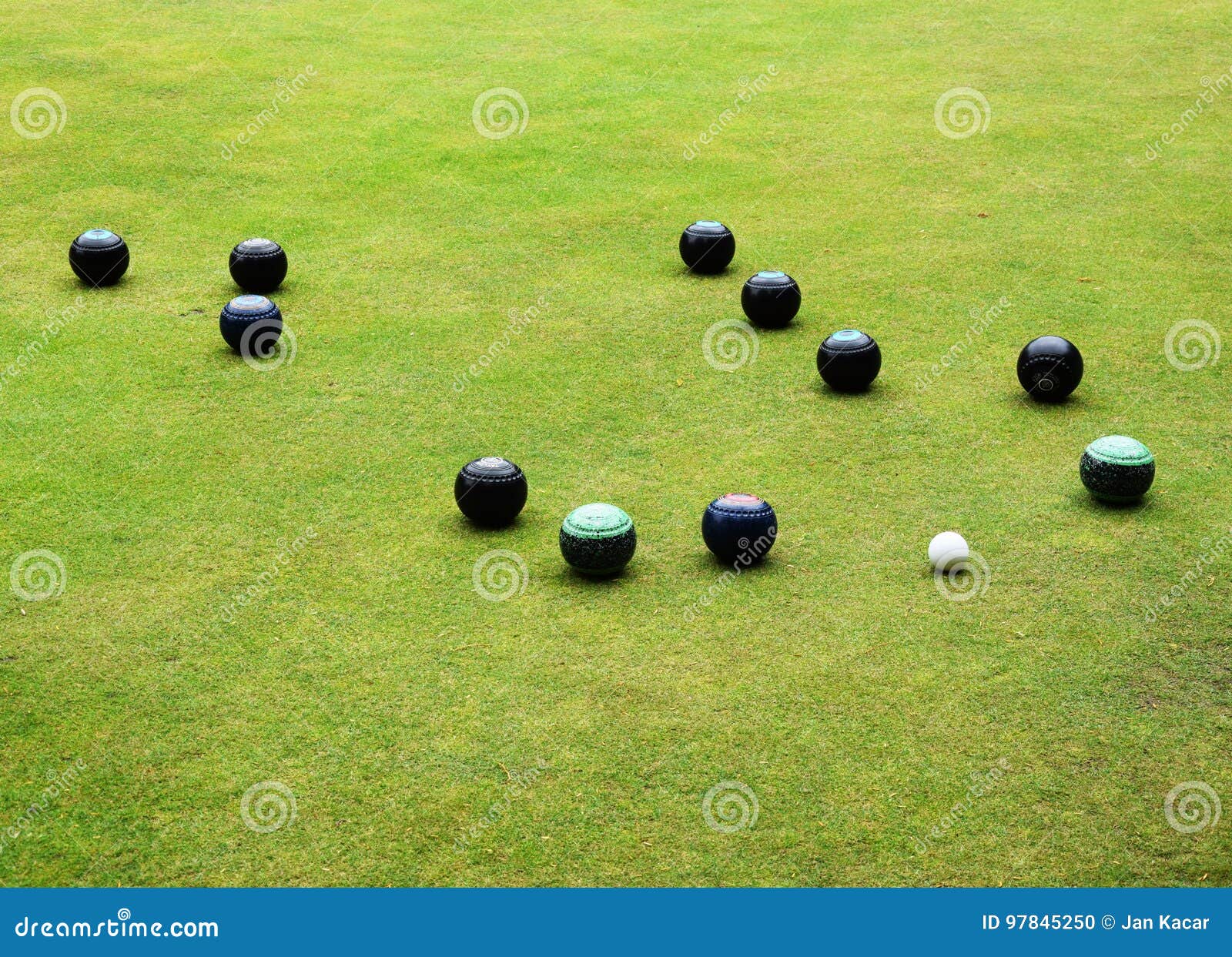 Bowls Sport Bowling Green Lawn Which Objective To Roll Biased Balls Stop Close Smaller Ball Called 97845250 