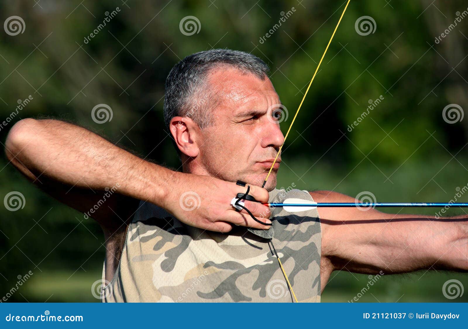 Bowman Aiming with Bow and Arrow Stock Image Image of bowman, point