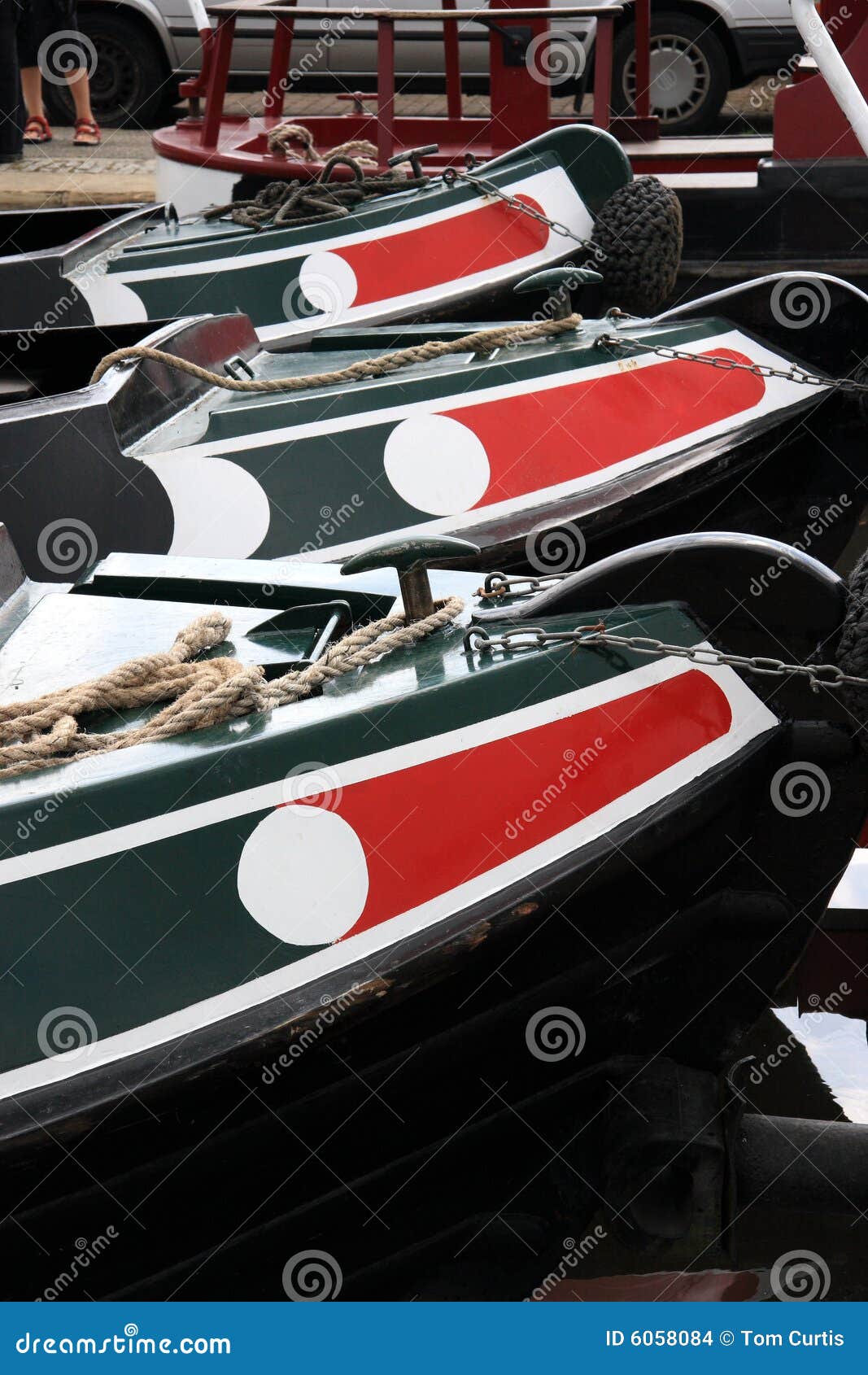 Bows of Narrowboats stock photo. Image of waterways, narrowboat 6058084
