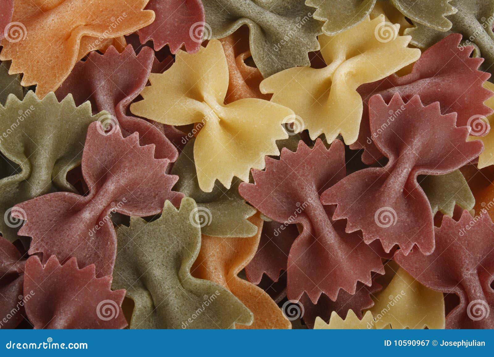 Bowtie tricolor pasta stock image. Image of food, bowtie 10590967