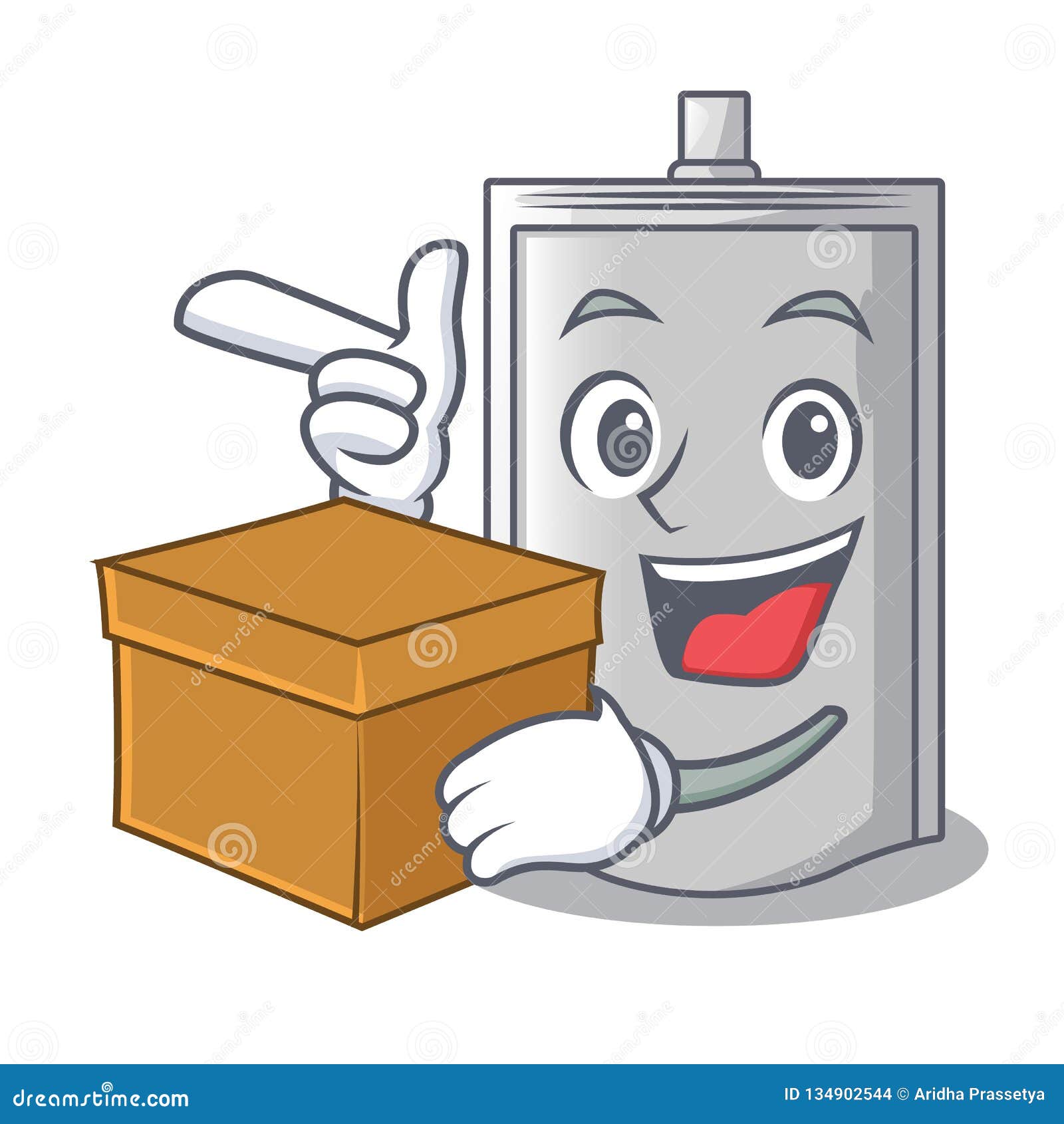 With Box Bag Packaging Snack on a Mascot Stock Vector Illustration of