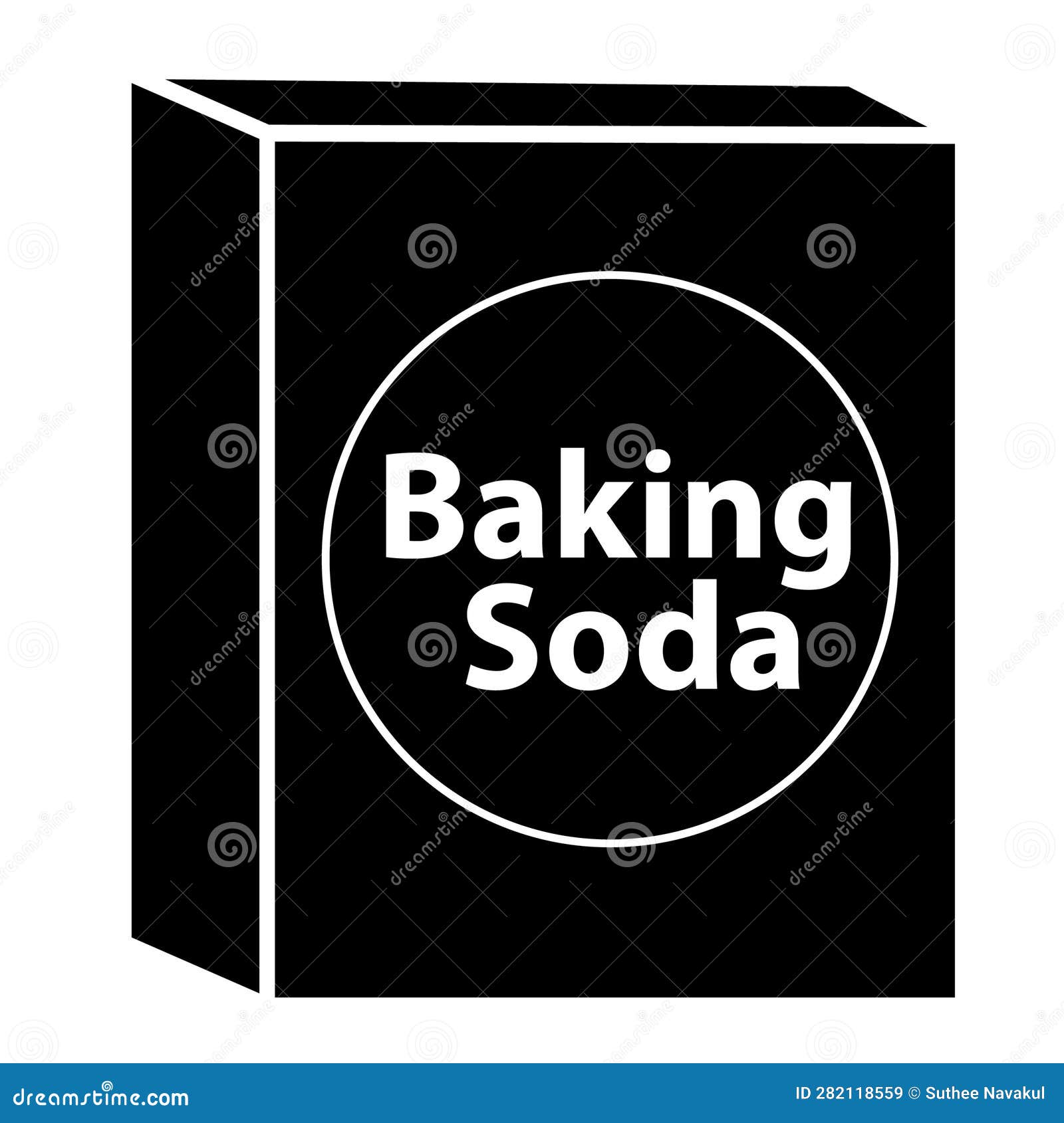 Box of Baking Soda Icon. Baking Soda Sign. Flat Style Stock Vector
