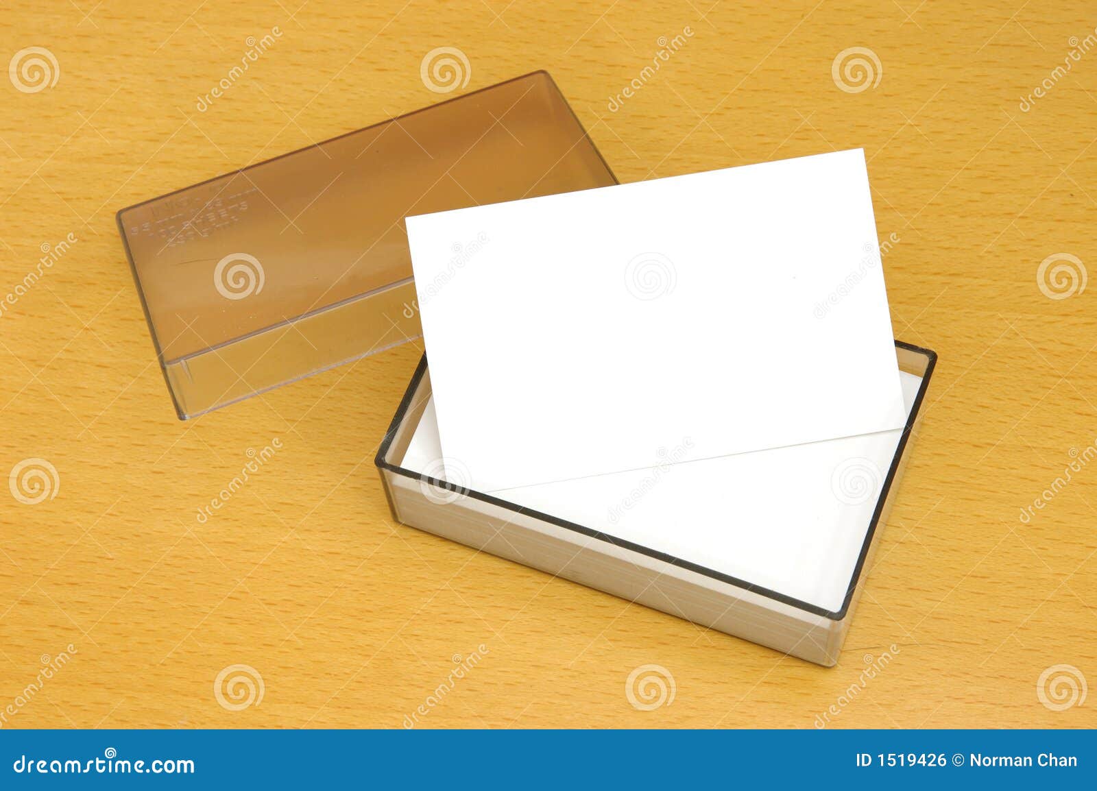 A Box of Blank Business Card Stock Photo Image of table, note 1519426