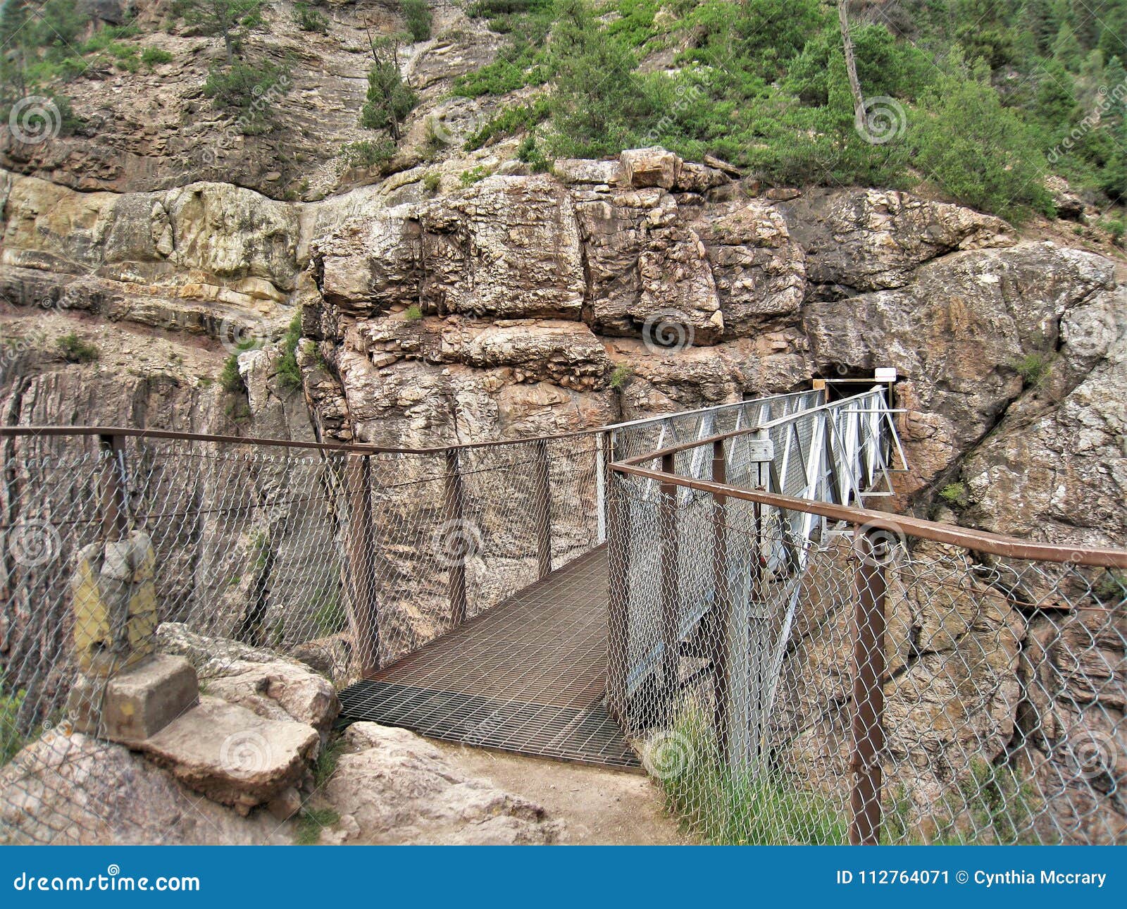 Bridge Aboe Box Canyon Falls In Ouray Colorado Stock Image Image Of Rock Walls 112764071