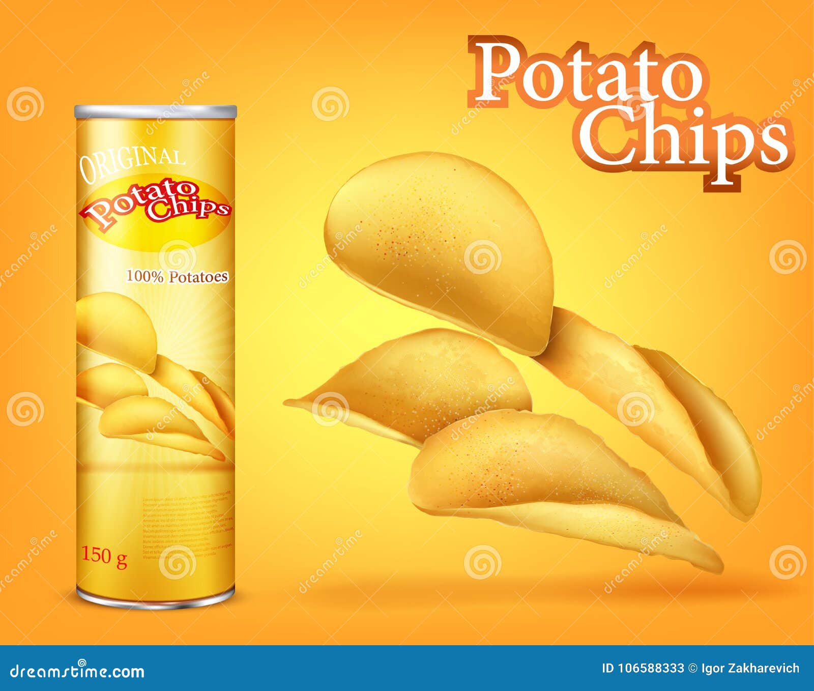 A box of chips. Vector stock vector. Illustration of paper 106588333