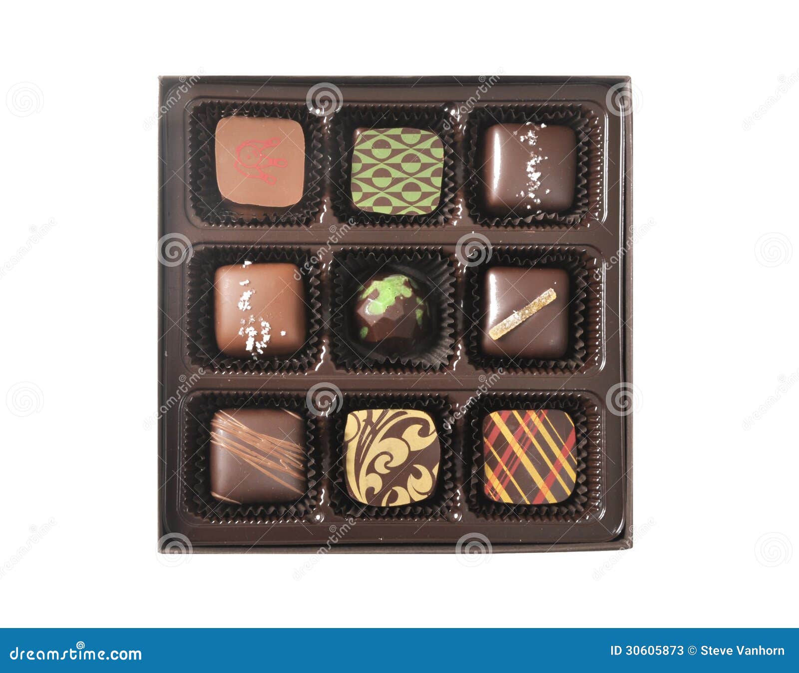 Box of chocolate candies stock image. Image of small 30605873