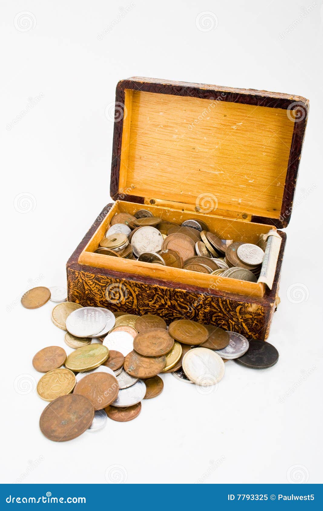 Box of coins stock image. Image of collection, currency 7793325