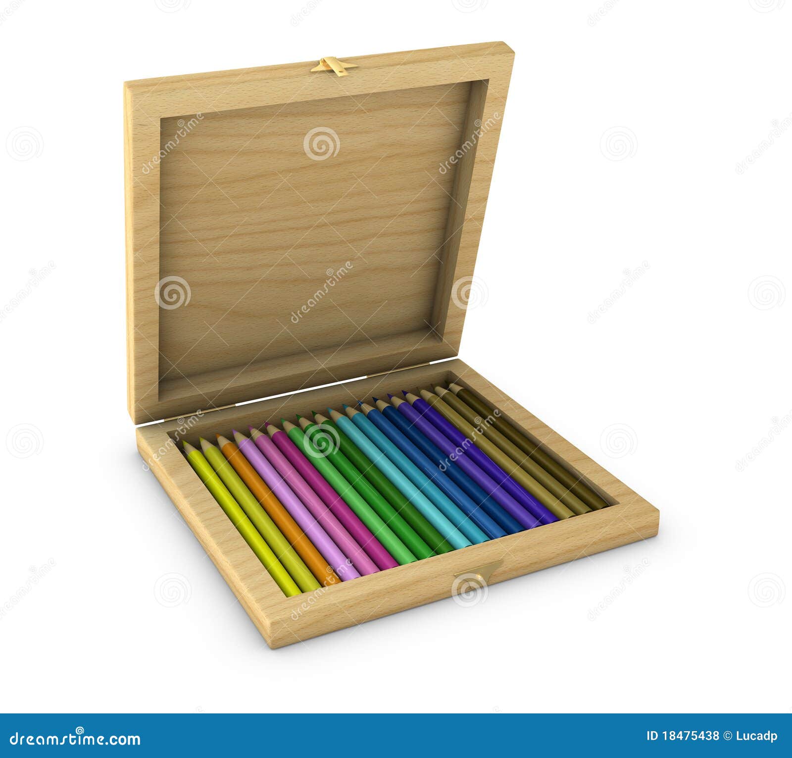 Box of colored pencils stock illustration. Illustration of bunch 18475438