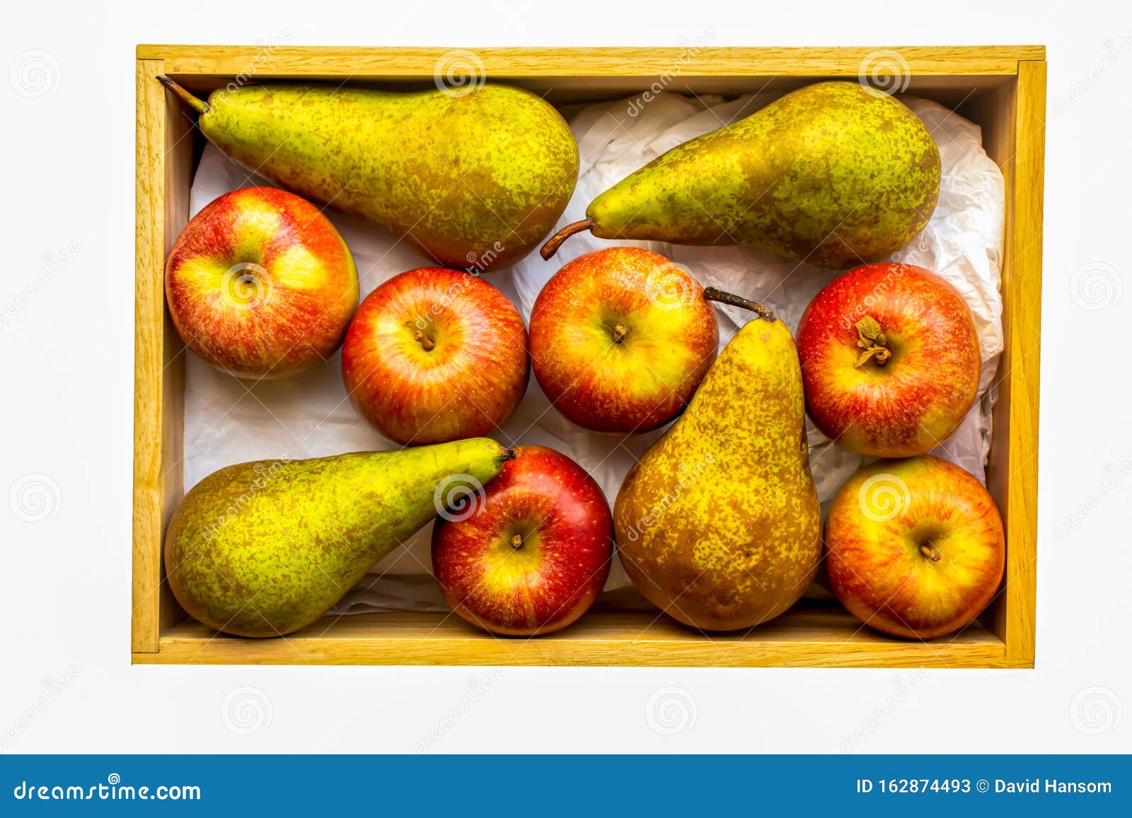 A Box of Conference Pears and Apples Stock Image Image of healthy