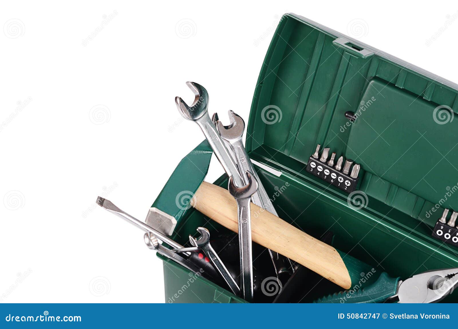 Box with Construction Tools Isolated Stock Image Image of instruments