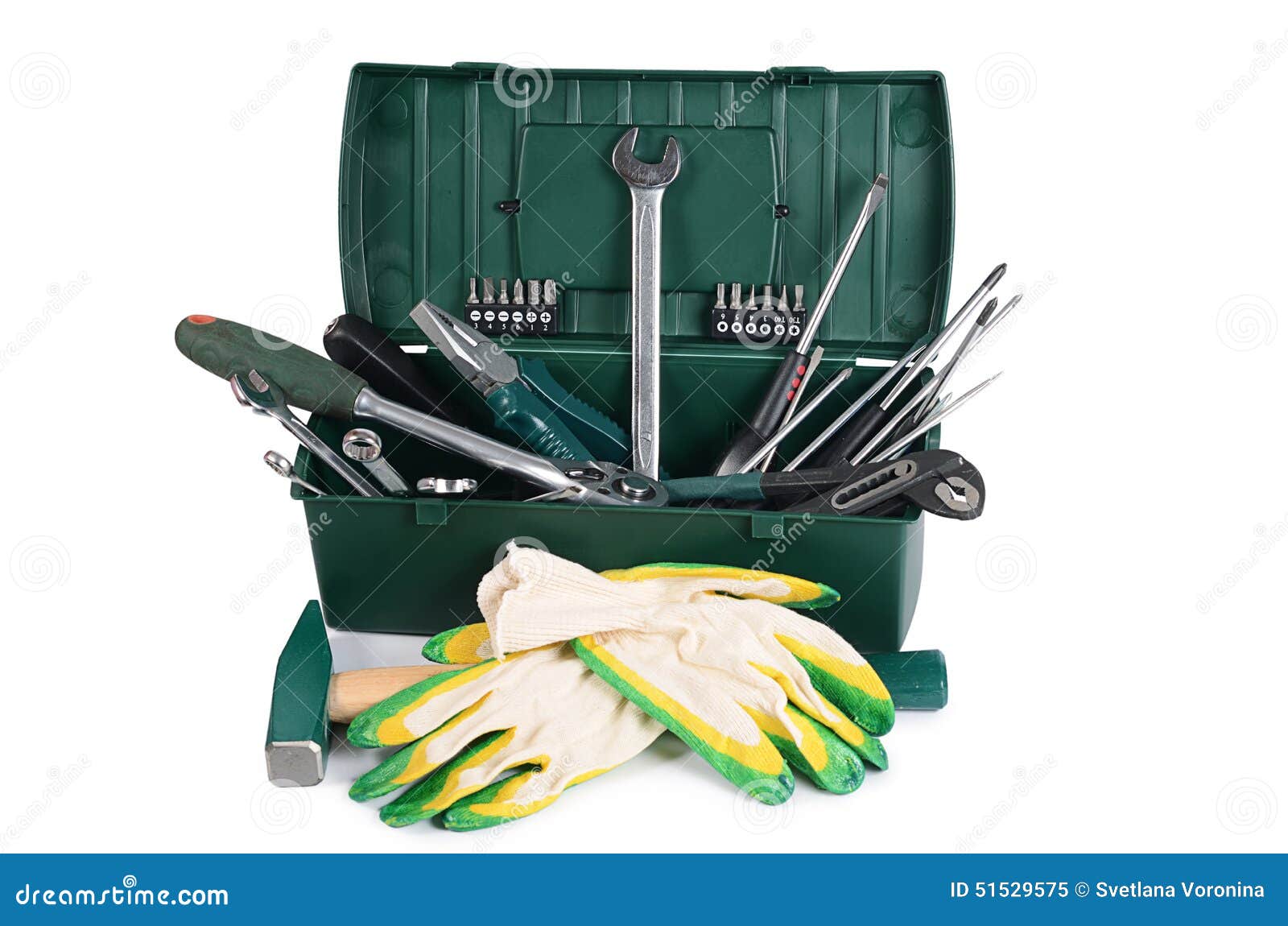 Box with Construction Tools Isolated Stock Image Image of open, home 51529575