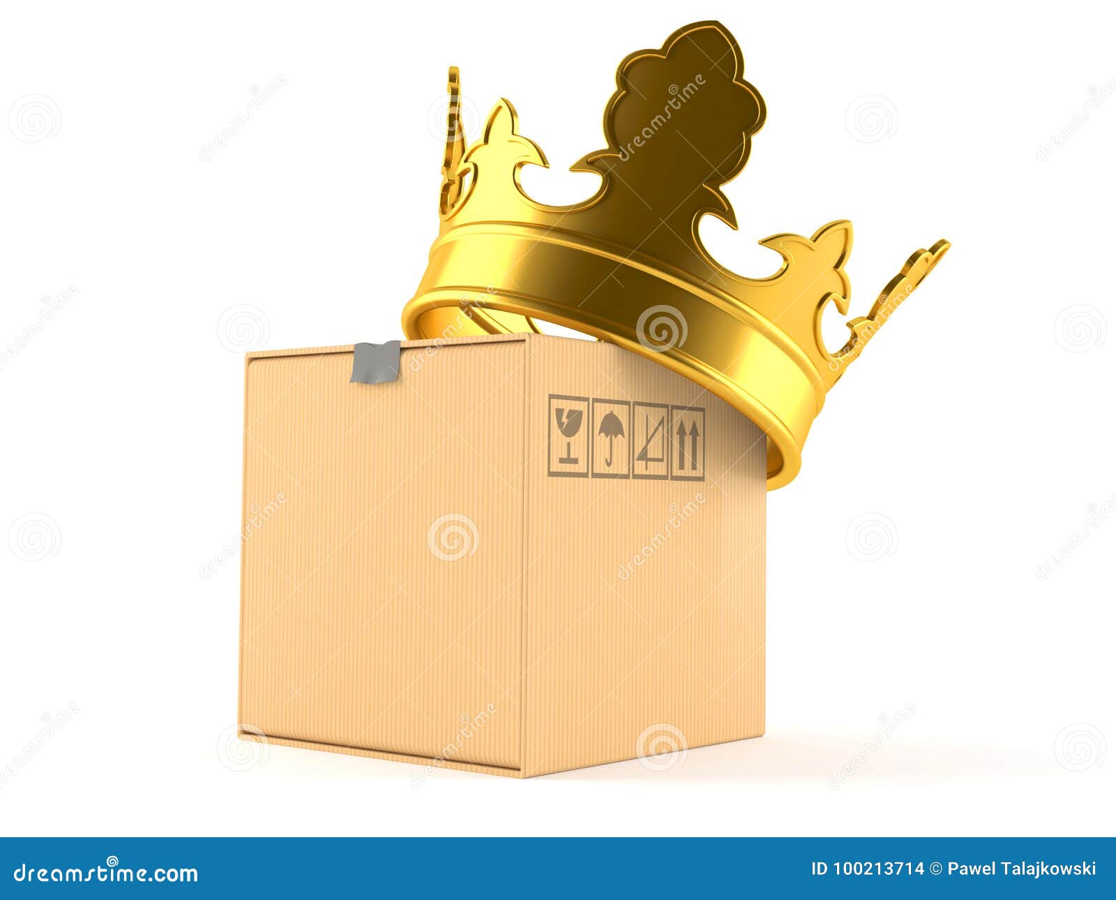 Box with crown stock illustration. Illustration of valuable 100213714
