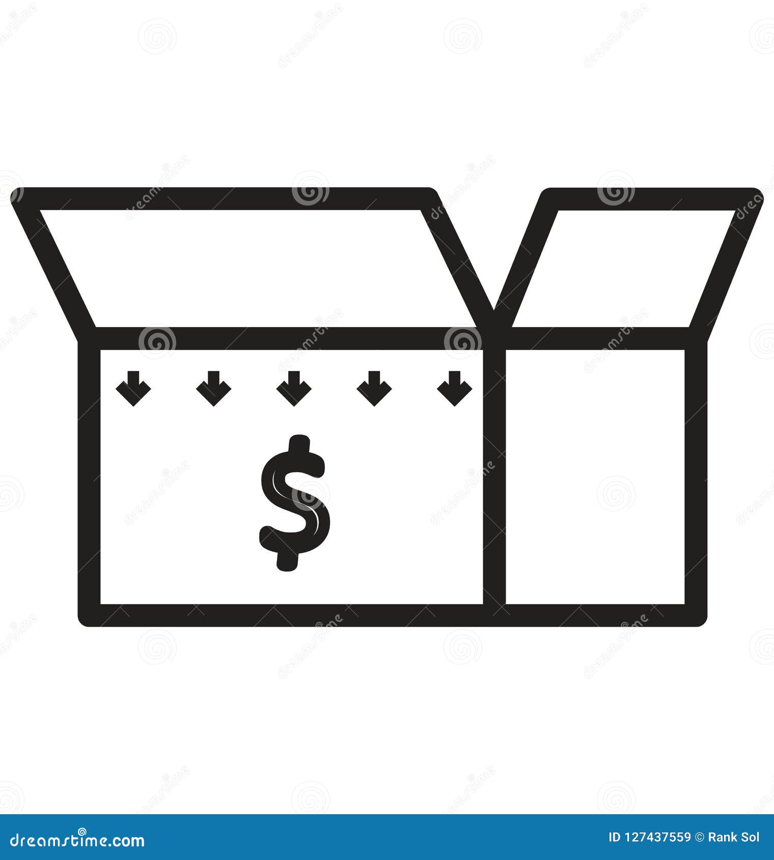 Download Box, Dollar Line Isolated Vector Icon Can Be Easily Modified And Edit Stock Vector ...