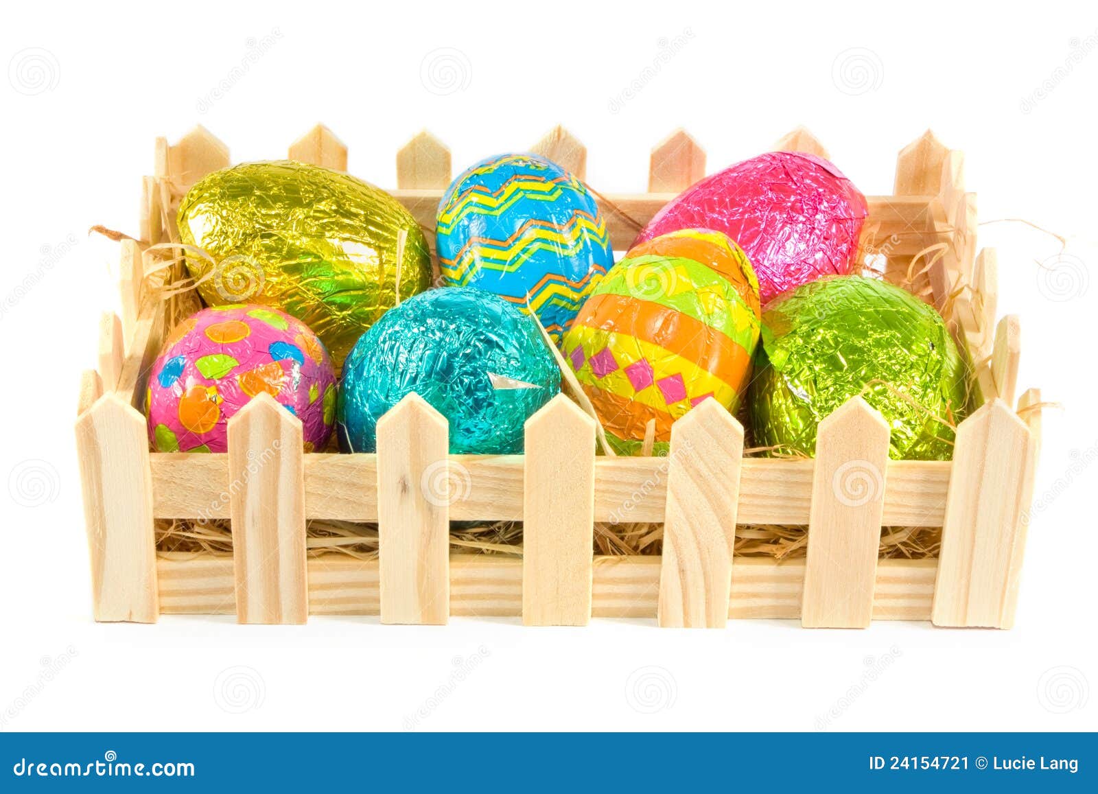 Box of Easter Eggs Over White Stock Image Image of easter, decorative