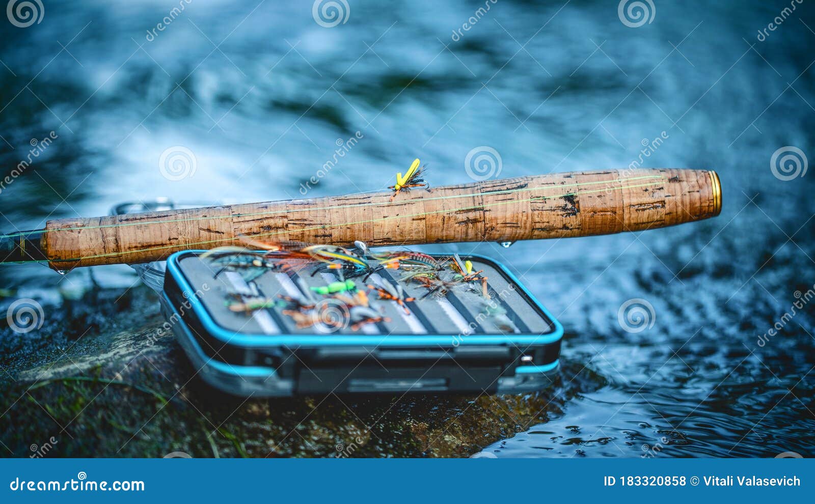 Box with Flies. Fly Fishing and Tenkara Stock Photo Image of lure