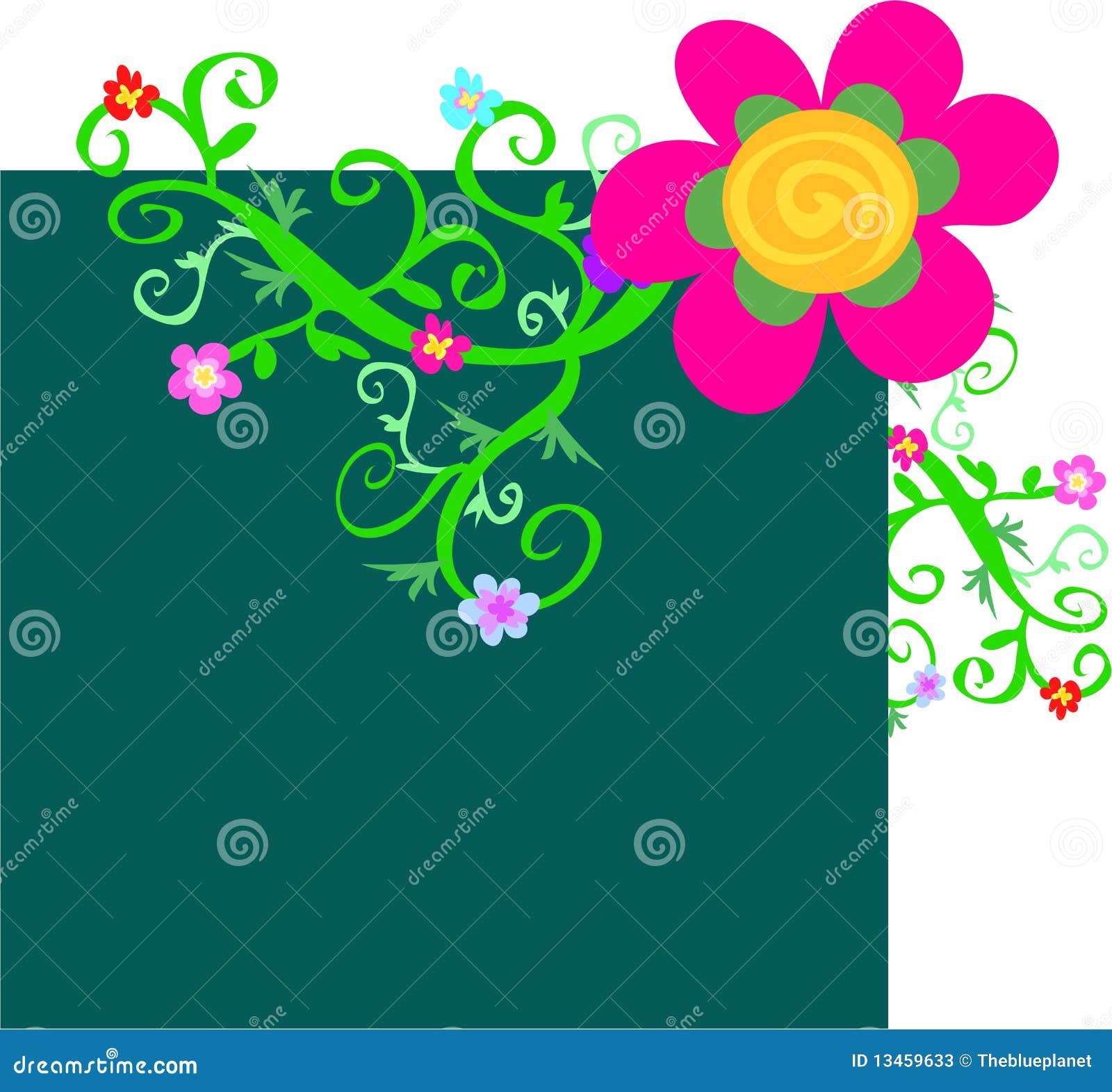 Box with Flowers stock vector. Illustration of clip, flower - 13459633