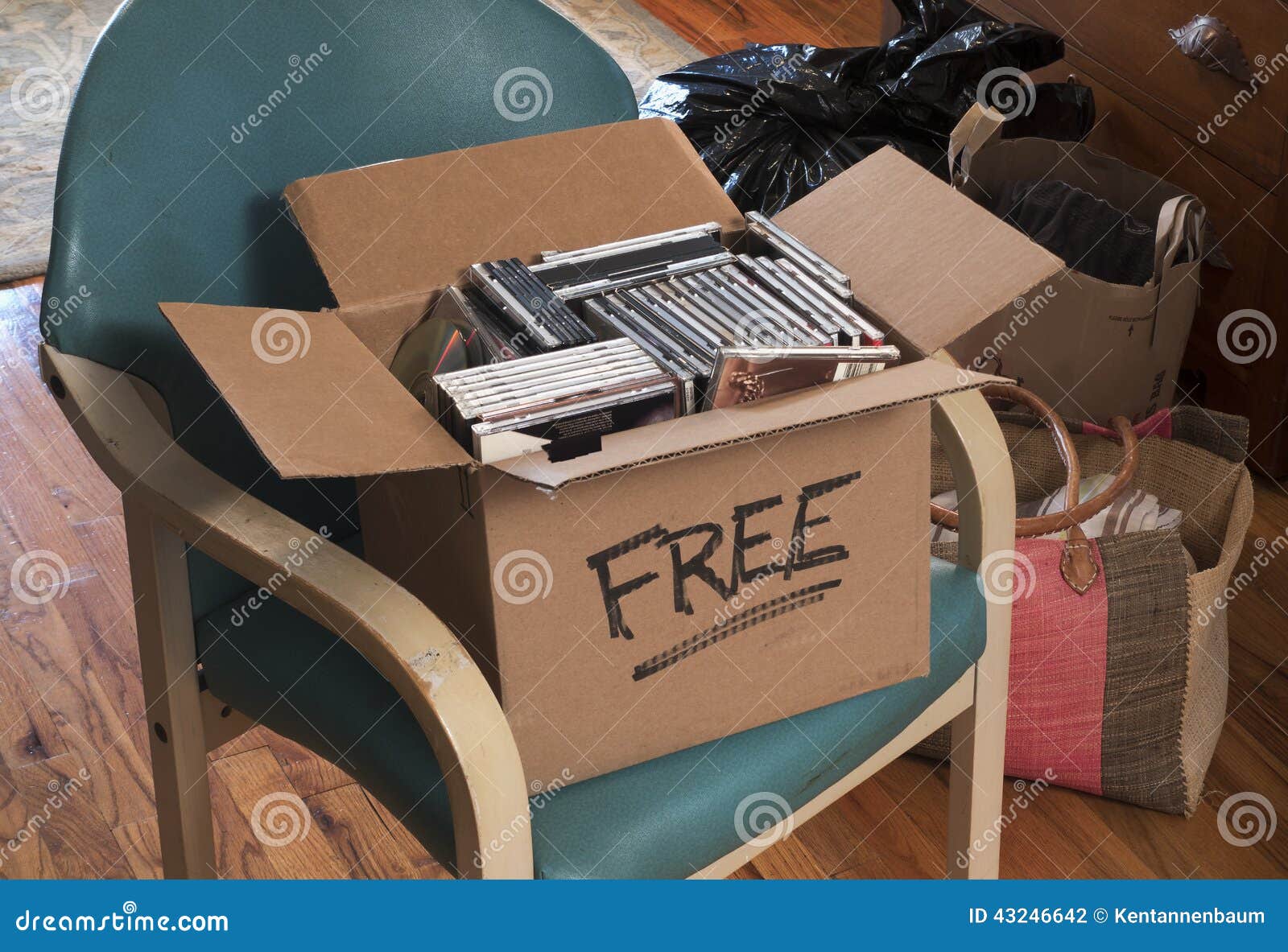 Box of free CDs and DVDs stock photo. Image of junk, donation - 43246642