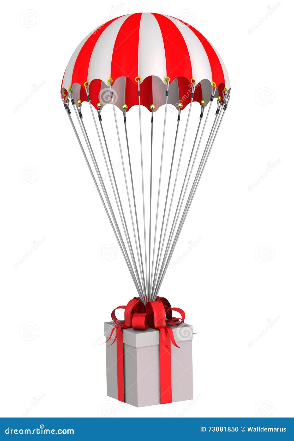 Box with a Gift Flying on a Parachute Stock Illustration - Illustration
