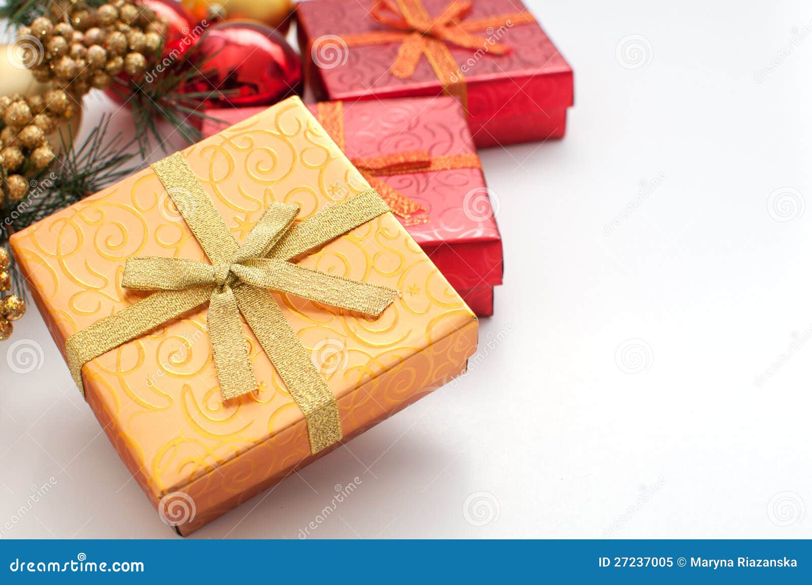 Box for Gifts Golden and Christmas Stock Image Image of wrap, empty 27237005