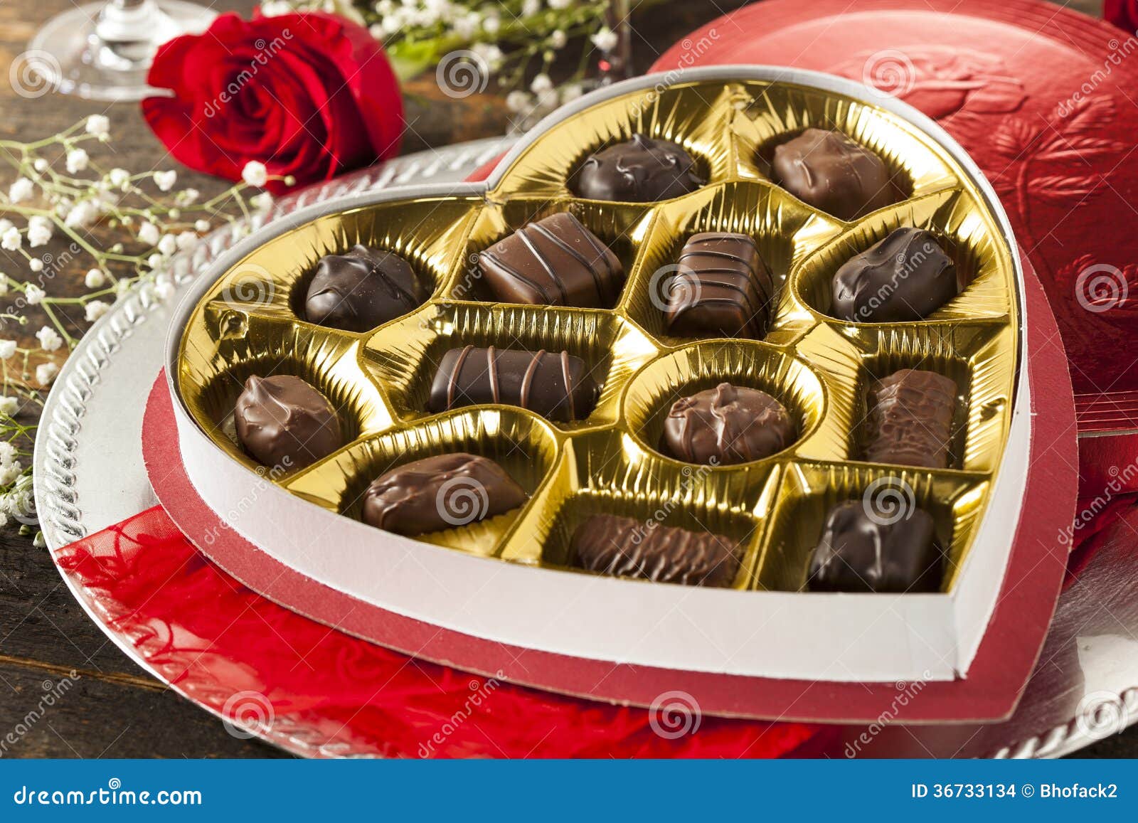 Box of Gourmet Chocolates for Valentine S Day Stock Photo Image of