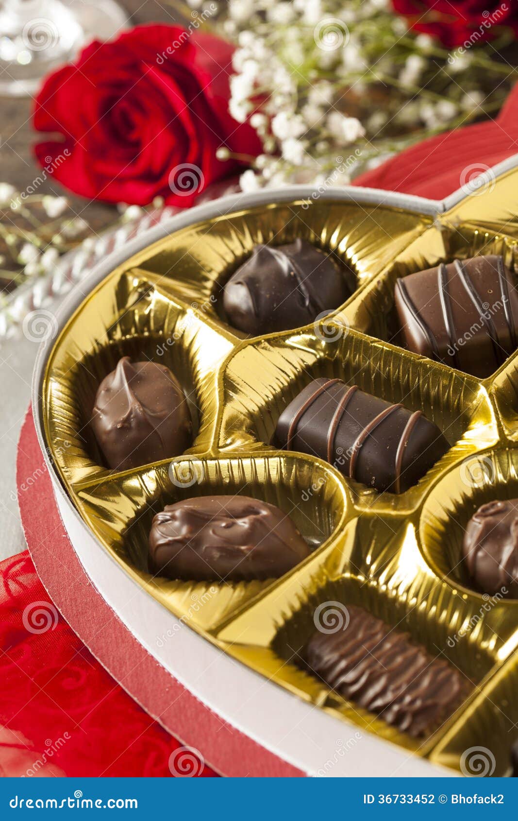 Box of Gourmet Chocolates for Valentine S Day Stock Photo Image of