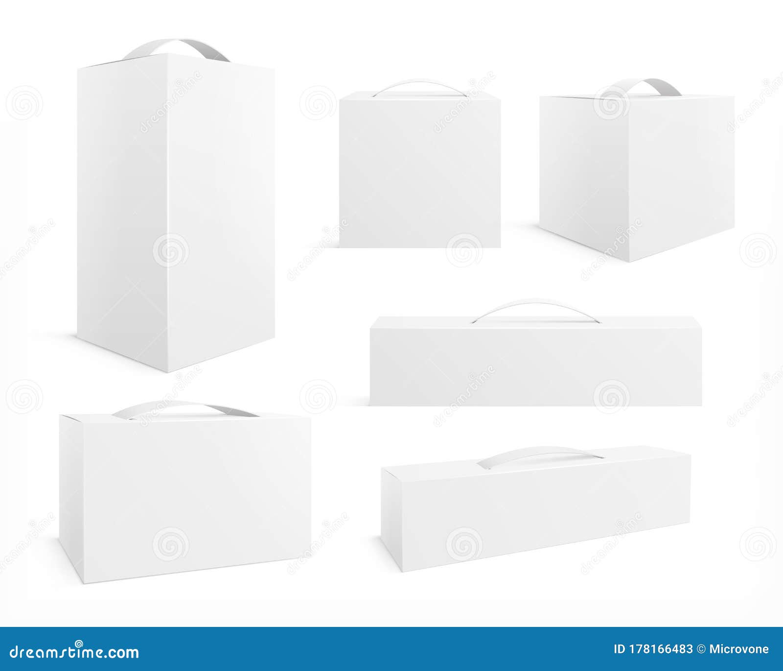 Download Box With Handle. Cardboard Package, Realistic Pack ...