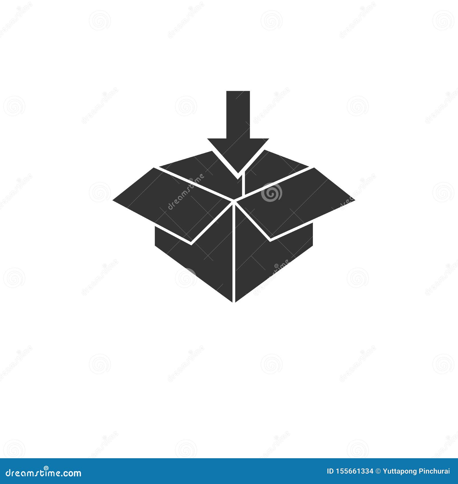 Box Icon Black. Symbol Graphic Vector Illustration Stock Vector