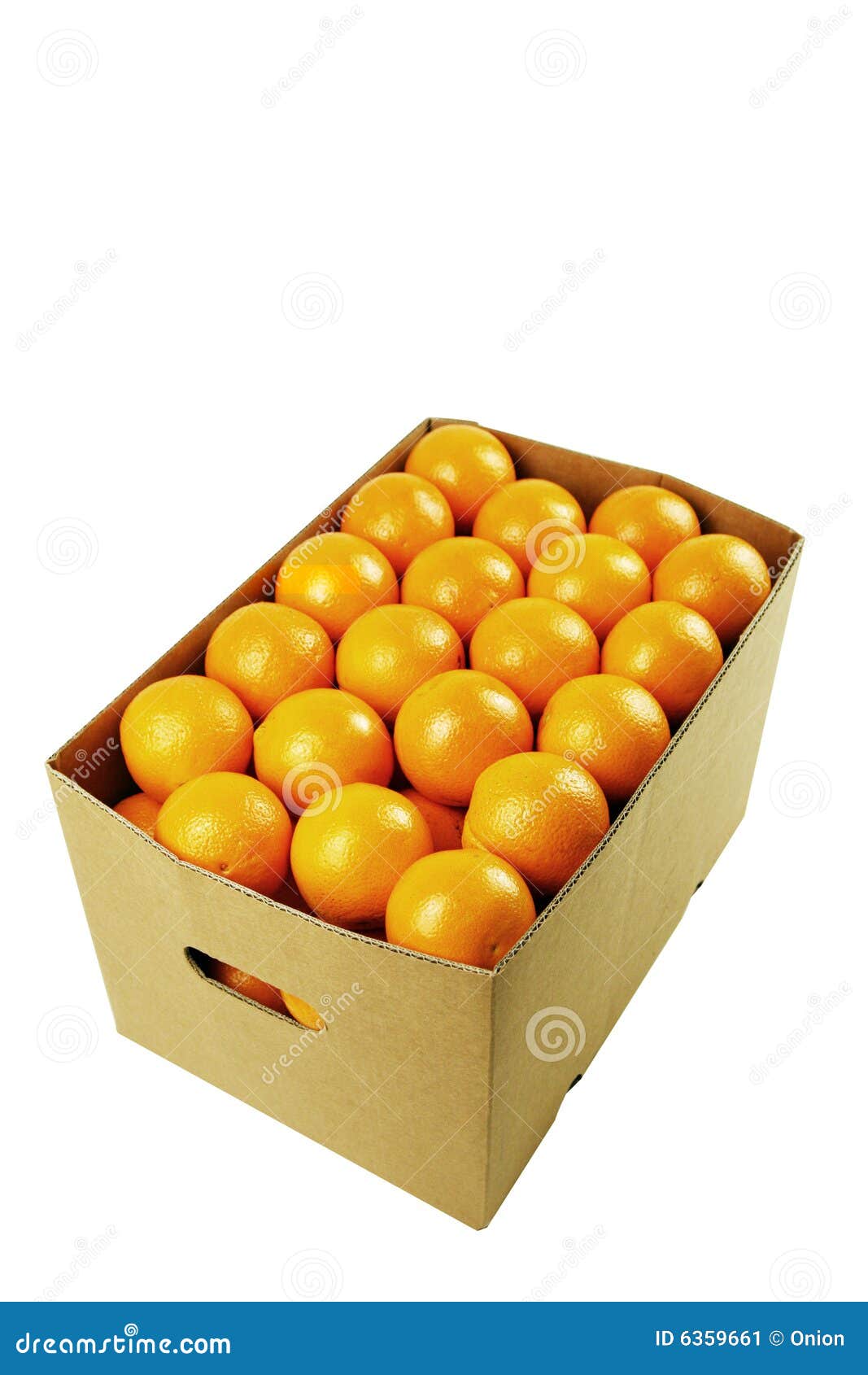box of juicy oranges