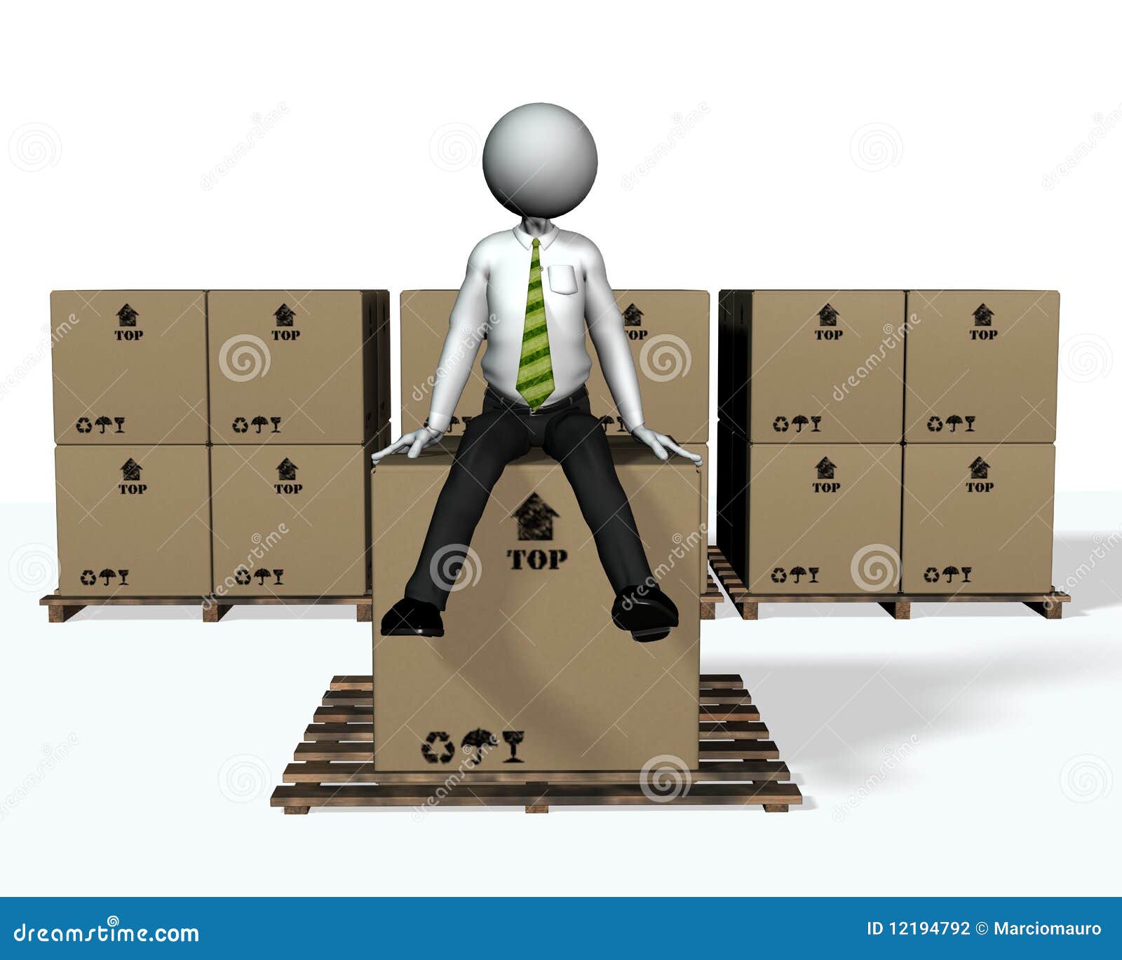 Box man 2 stock illustration. Illustration of adult, estate 12194792