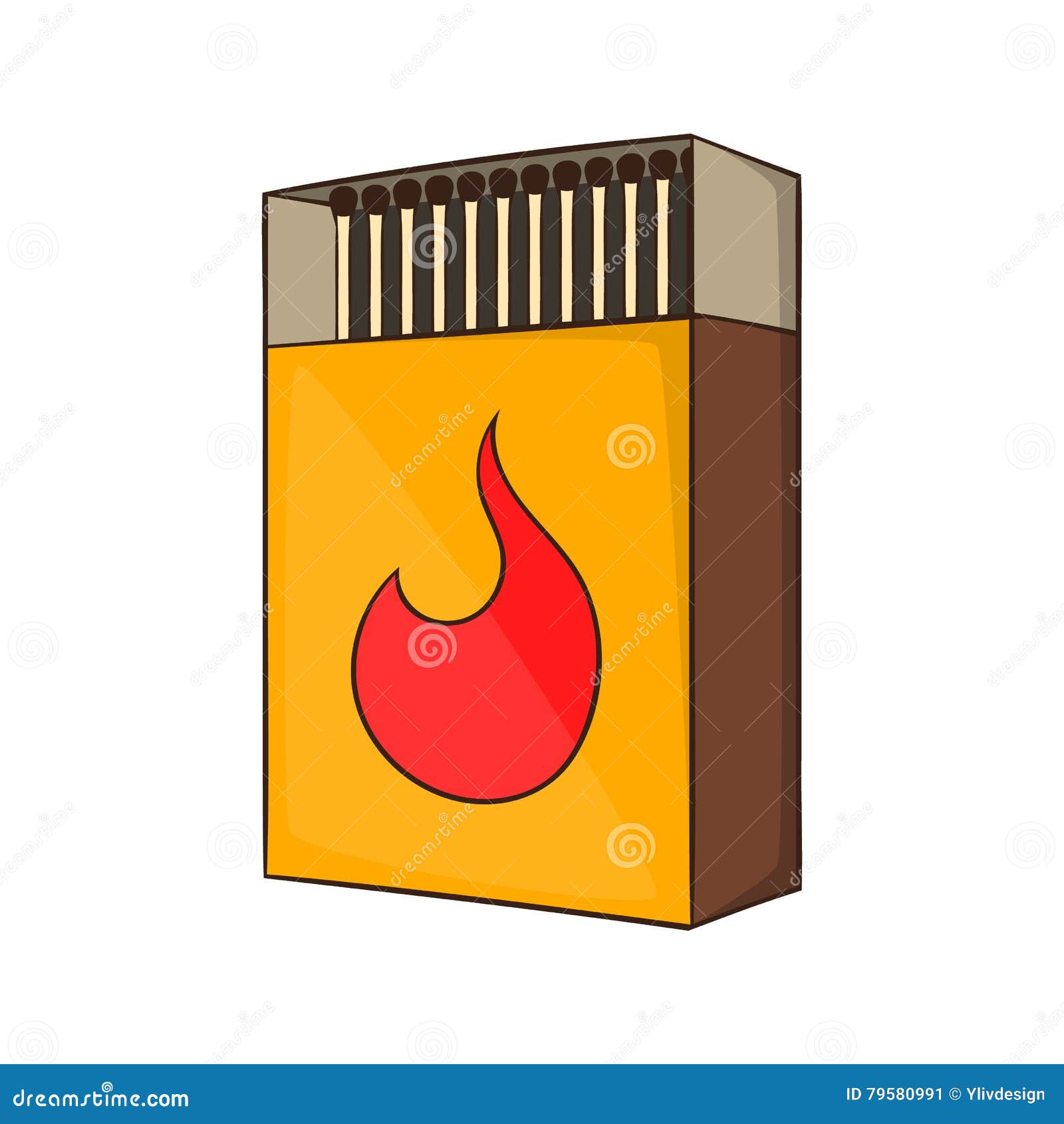 Box of Matches Icon, Cartoon Style Stock Vector Illustration of