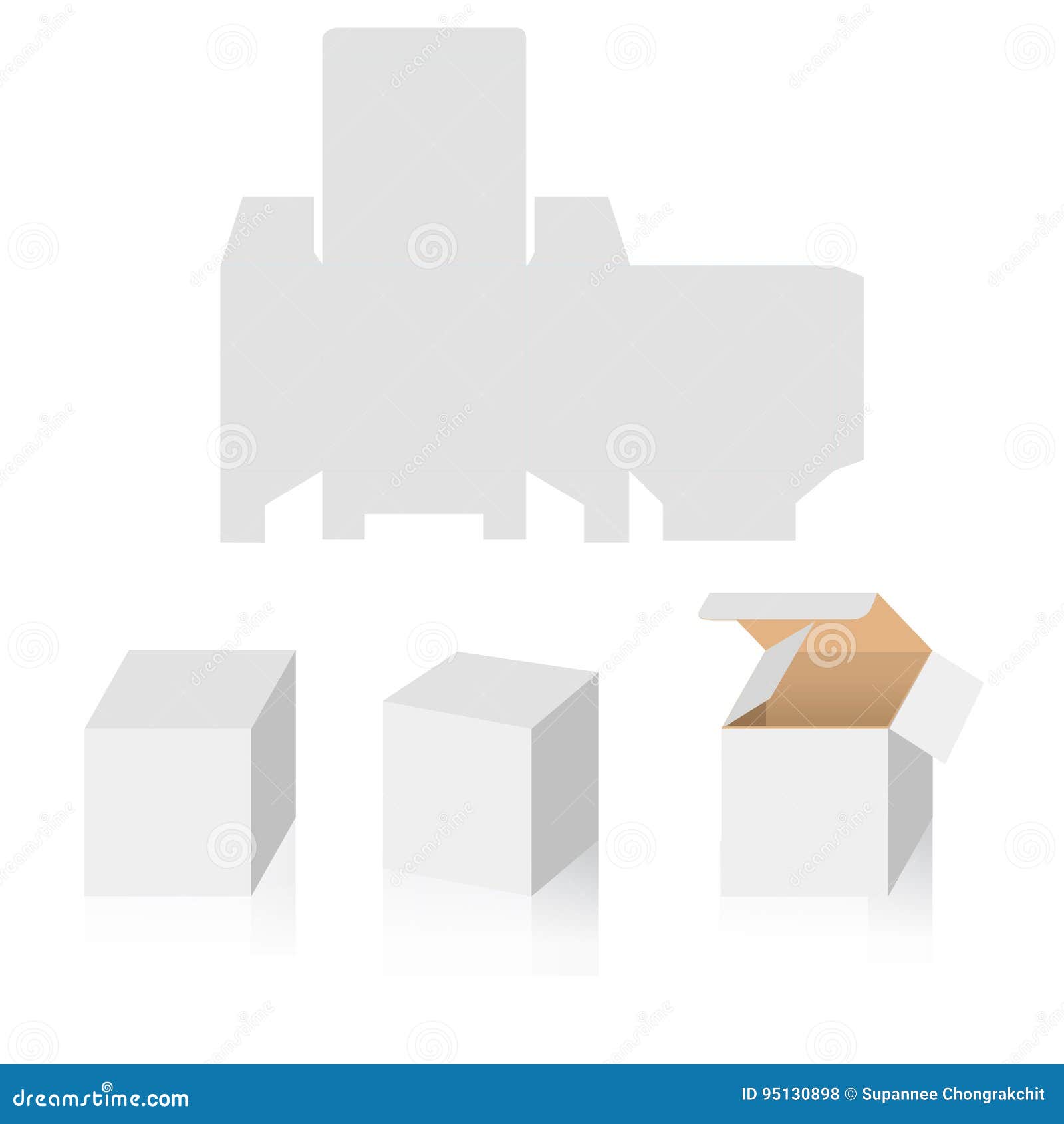 box mockup 3d perspective view and box template create by easy to perspective template