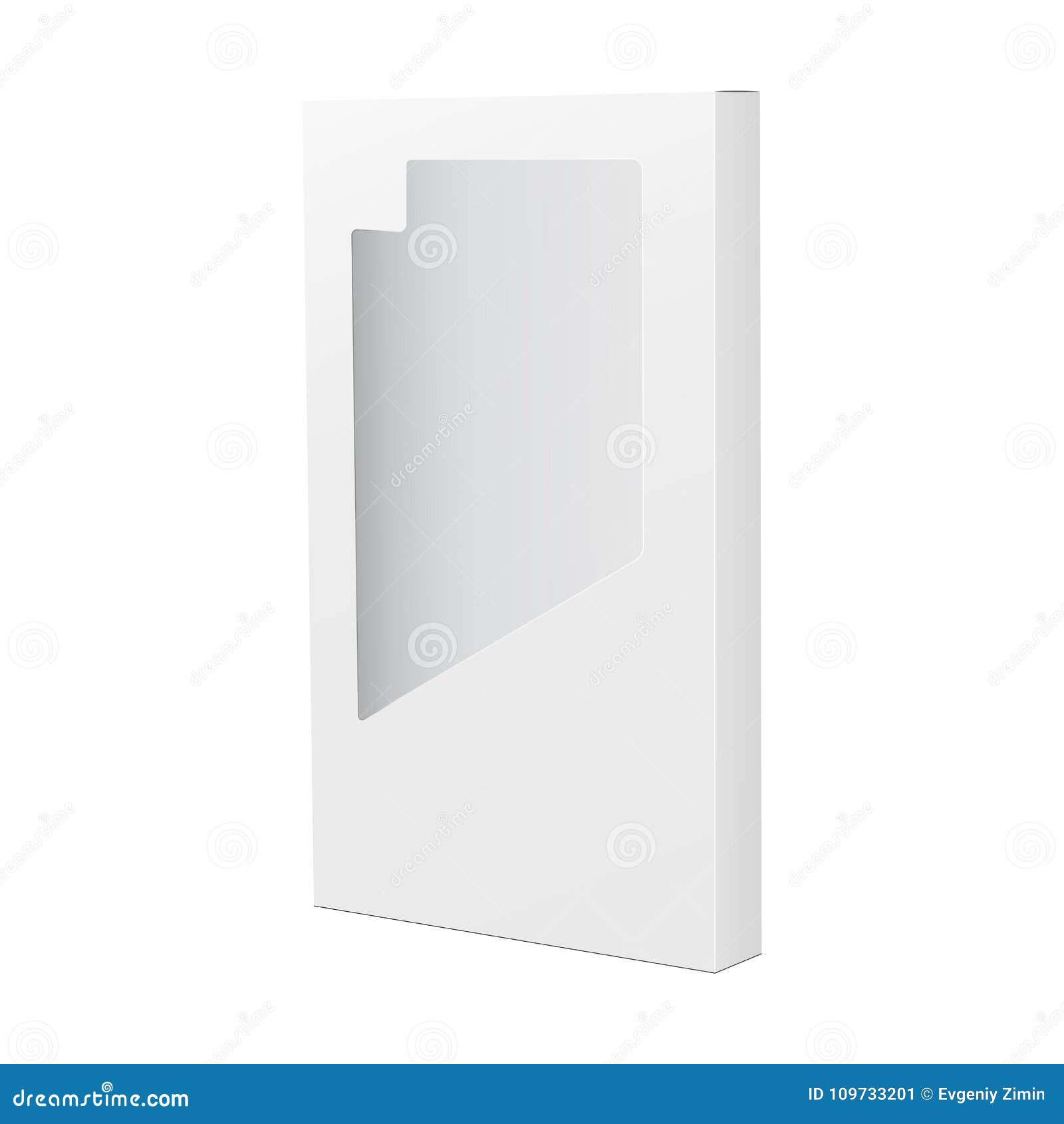 Download Box Mockup With Transparent Window Stock Vector - Illustration of cover, rectangular: 109733201