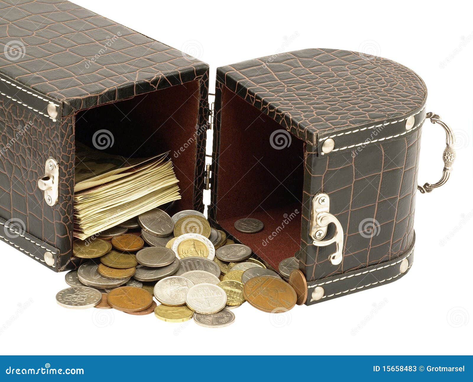 The Box with the Money.Isolated. Stock Image Image of credit, finance